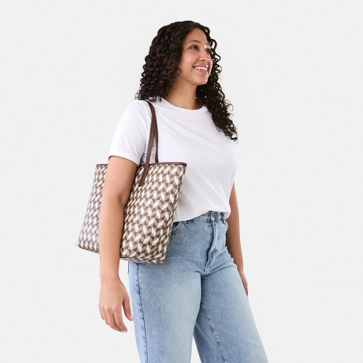 5 PU Geometric Tote Bag GEO MONO, 5 of 6
