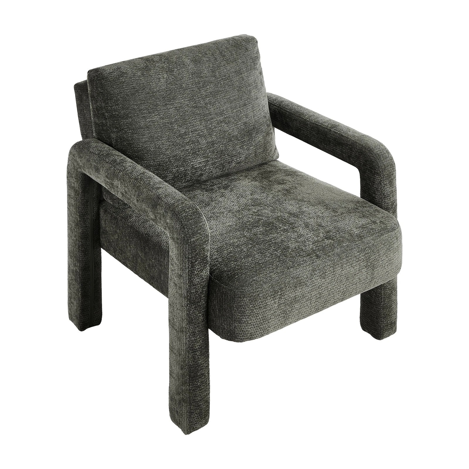 10 Oikiture Armchair Velvet Accent Chairs 1 Seater Lounge Sofa Chair - Grey, 10 of 10