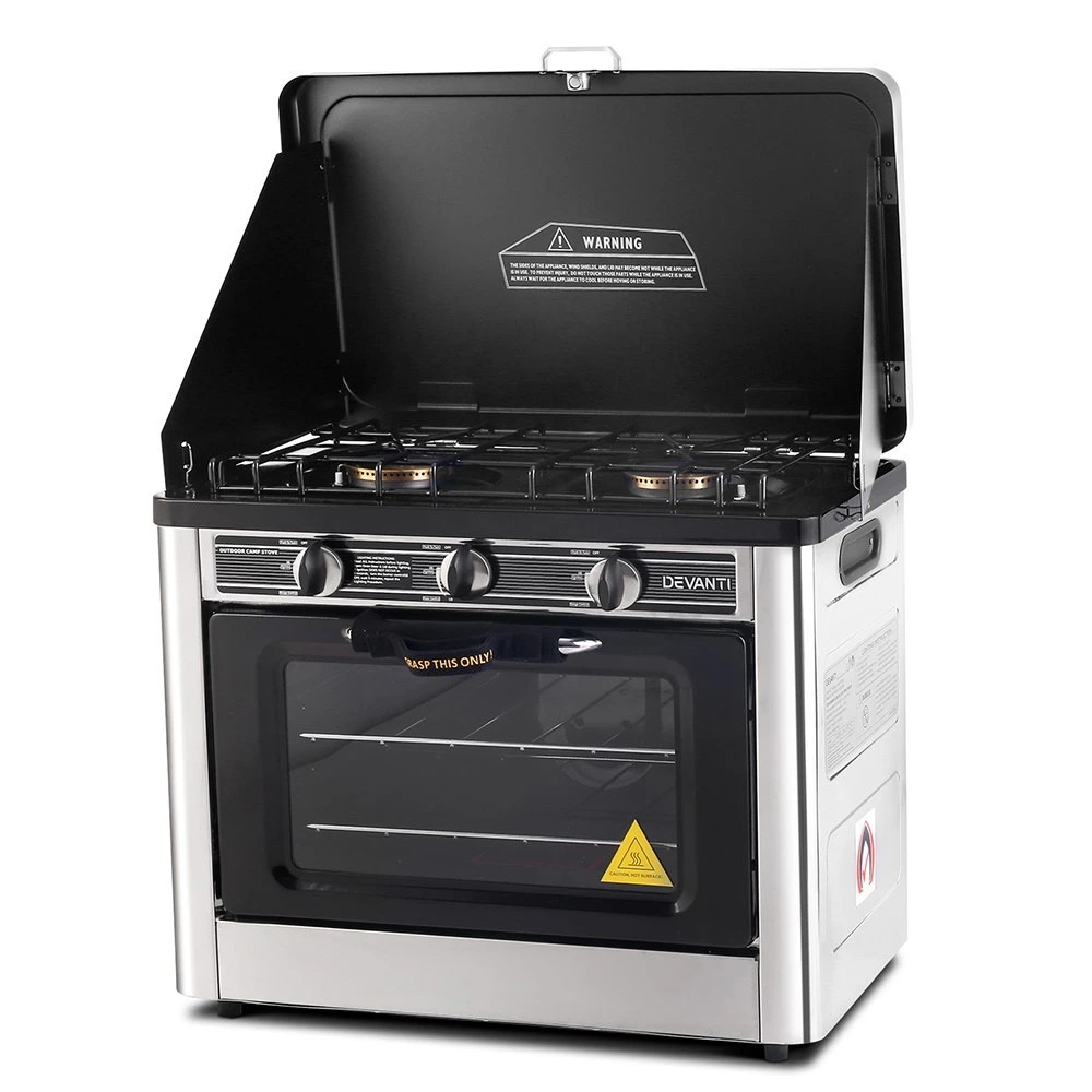1 Devanti Portable Gas Oven LPG - Black, 1 of 9
