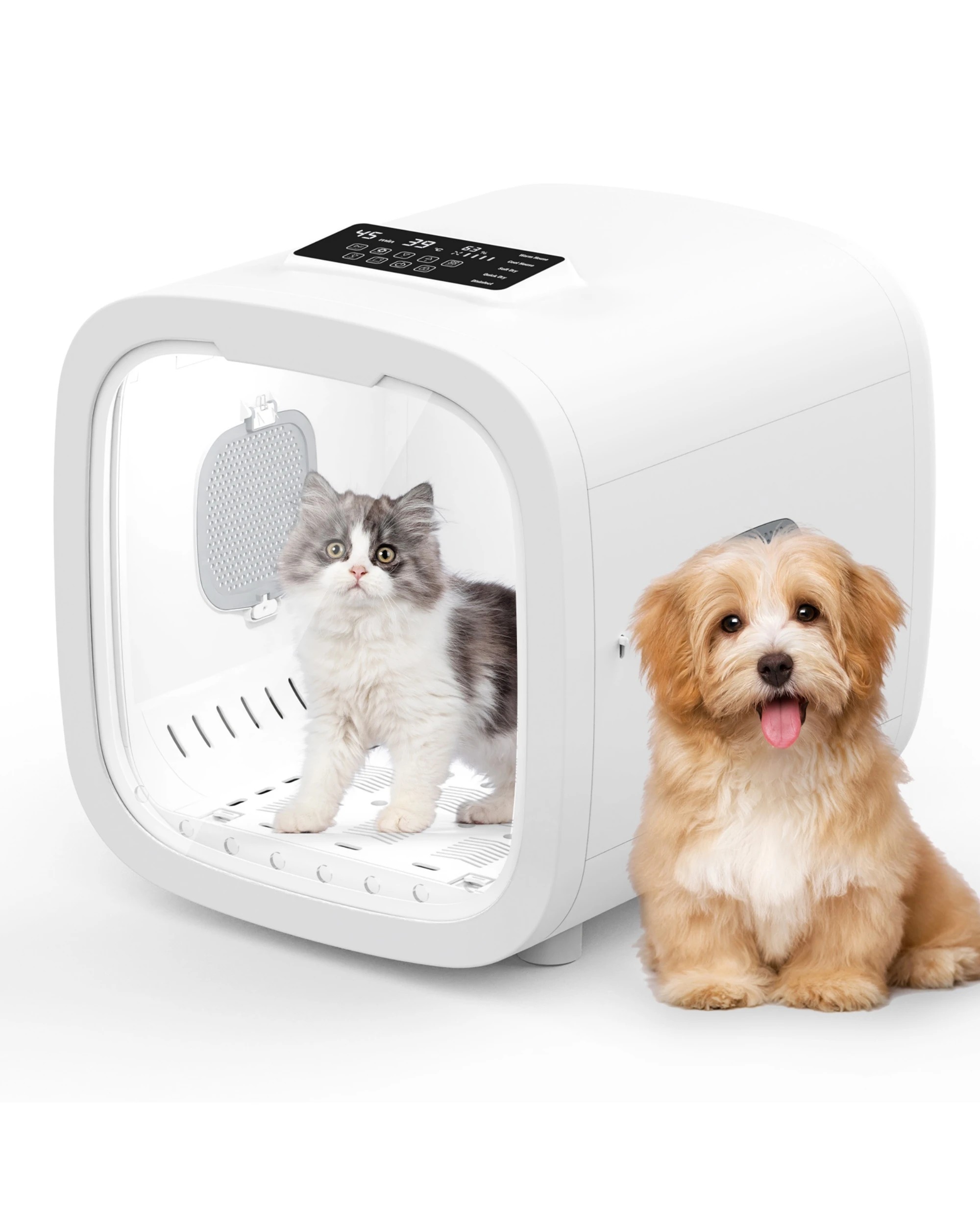 1 Advwin 52L Pet Dryer Box Smart Pet Dryer Box Cat Dog Hair Dryer, 1 of 8