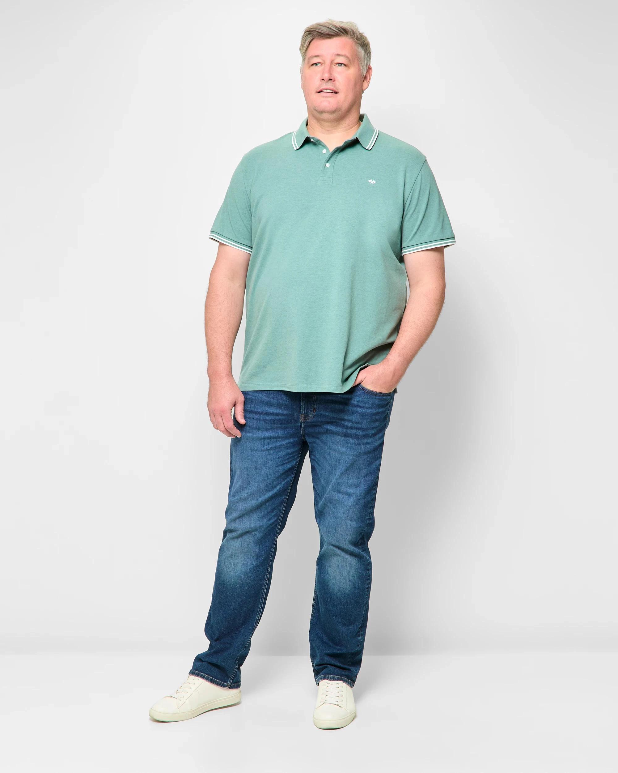 2 Target Man Plus Plus Size Australian Cotton Pique Polo T-Shirt TEAL, 2 of 5