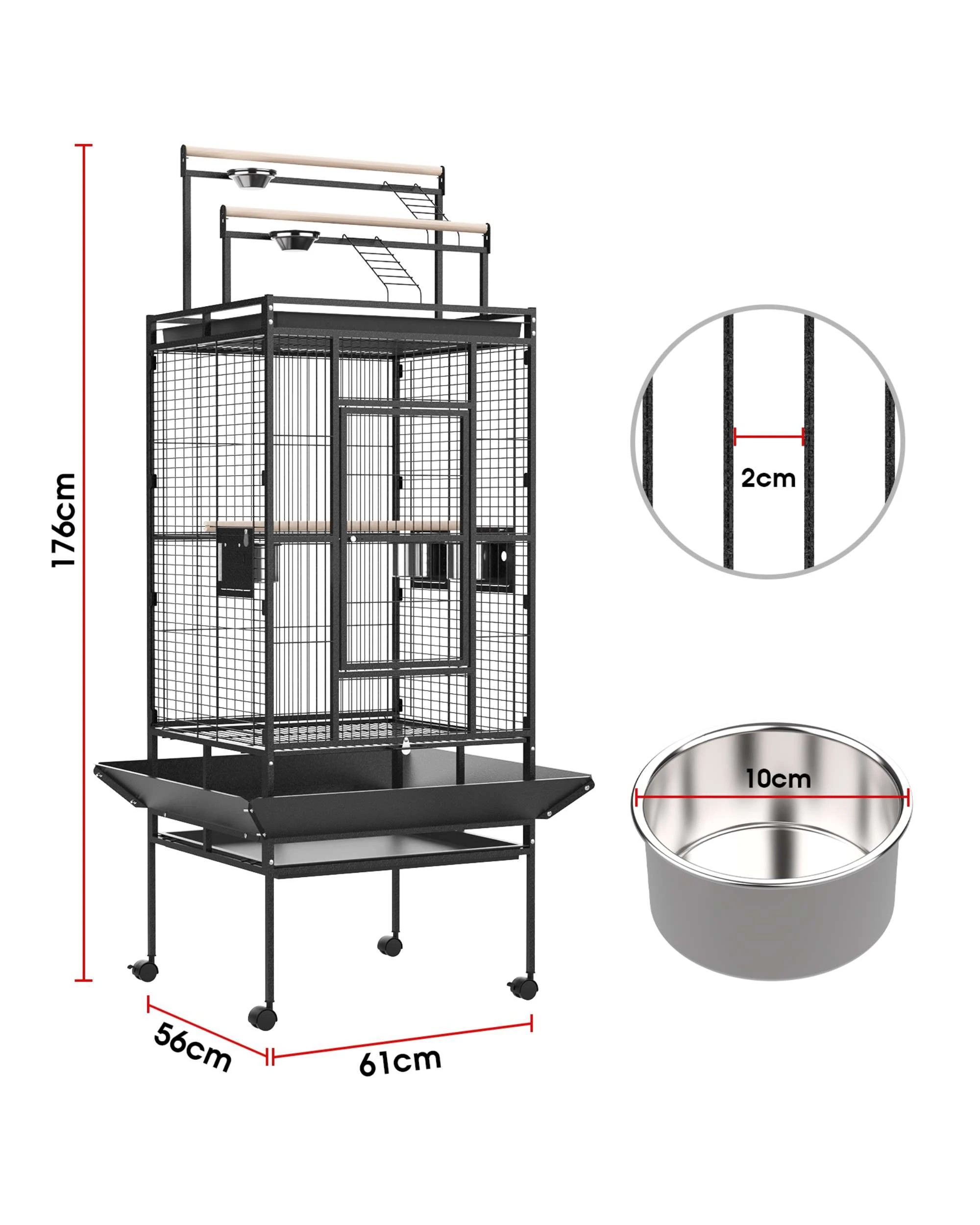 9 Advwin Bird Cage 176CM Parrot Aviary, 9 of 10