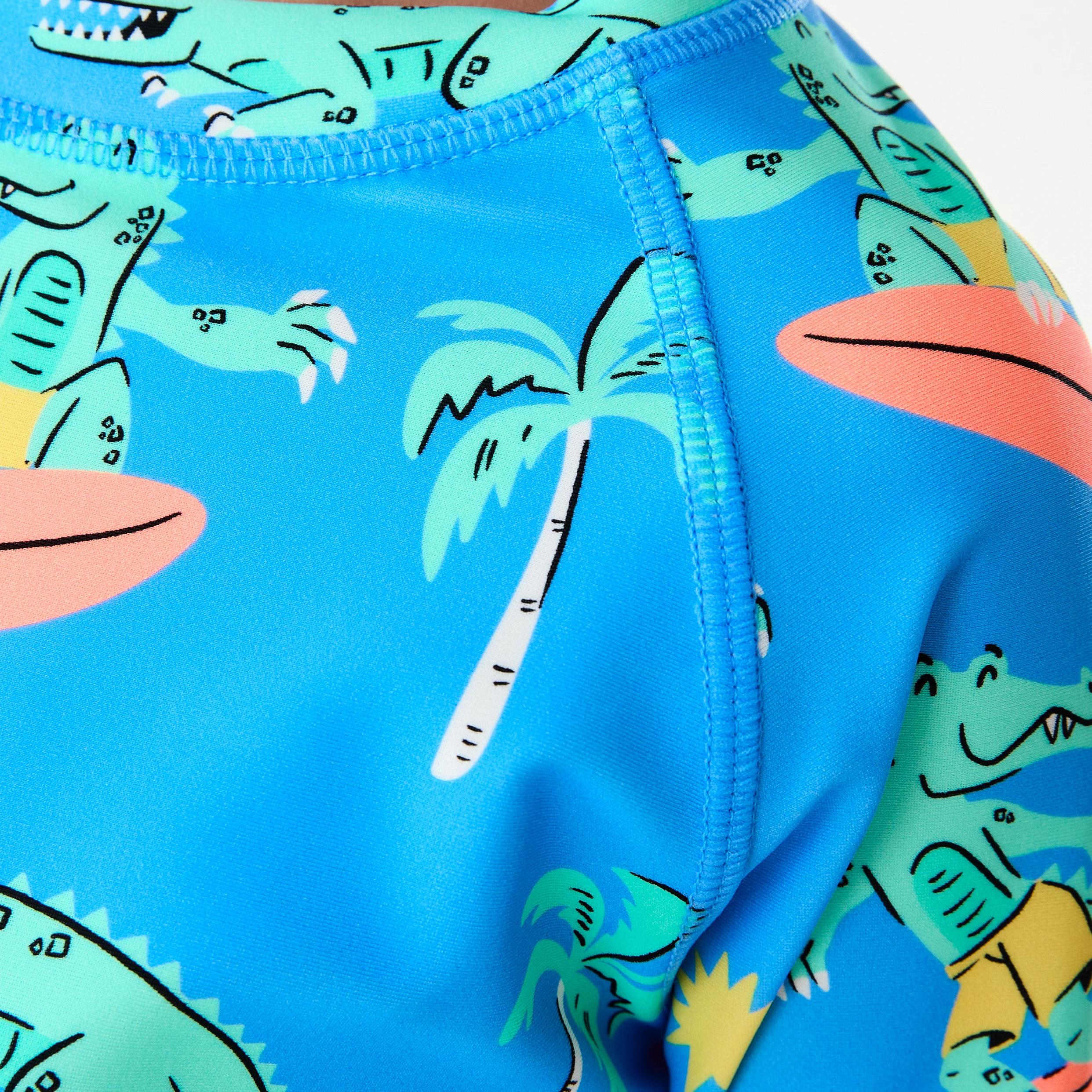 4 Long Sleeve Swim Set Blue Surf Croc, 4 of 7