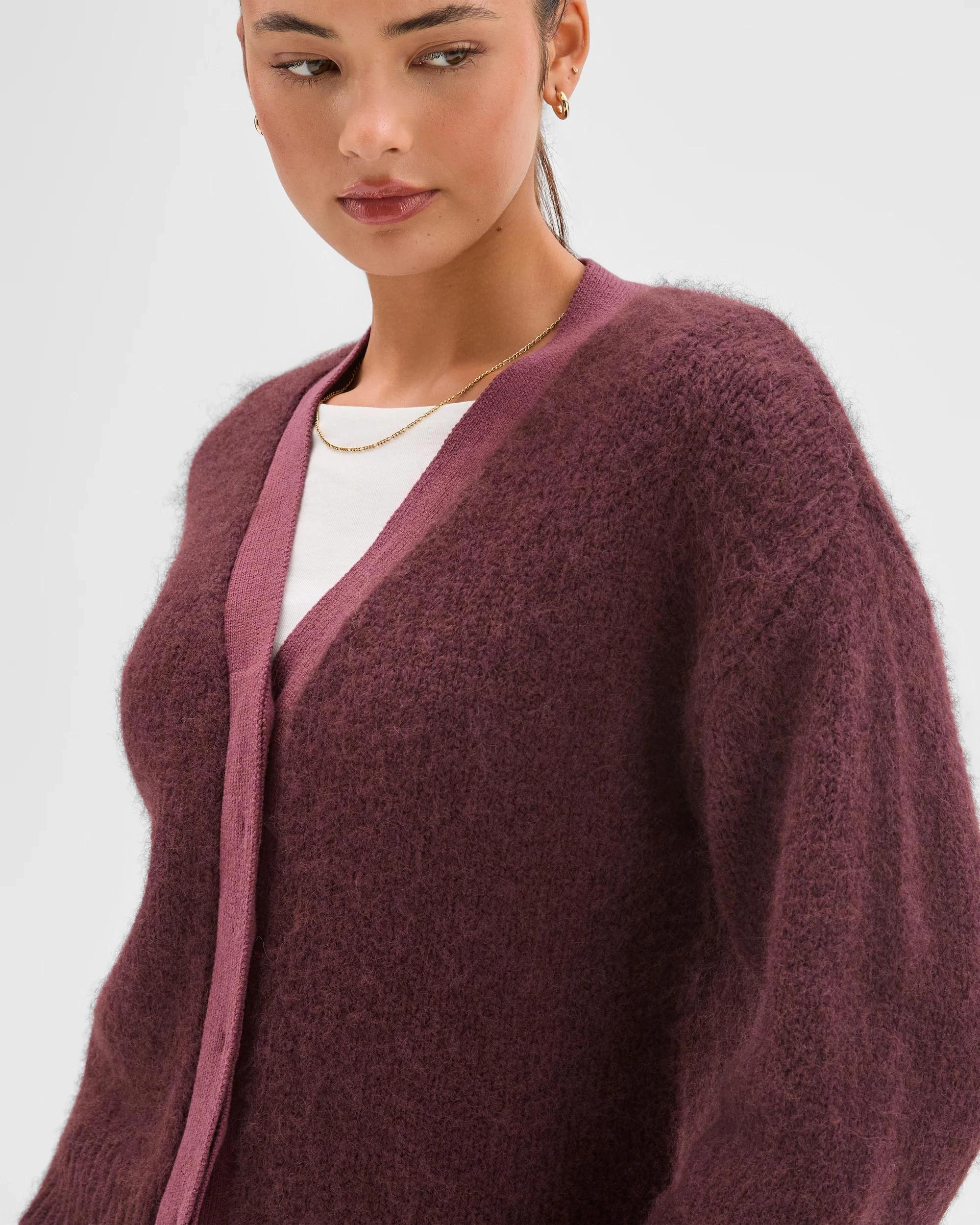 6 Lily Loves Contrast Bind Cardigan FUDGE, 6 of 8