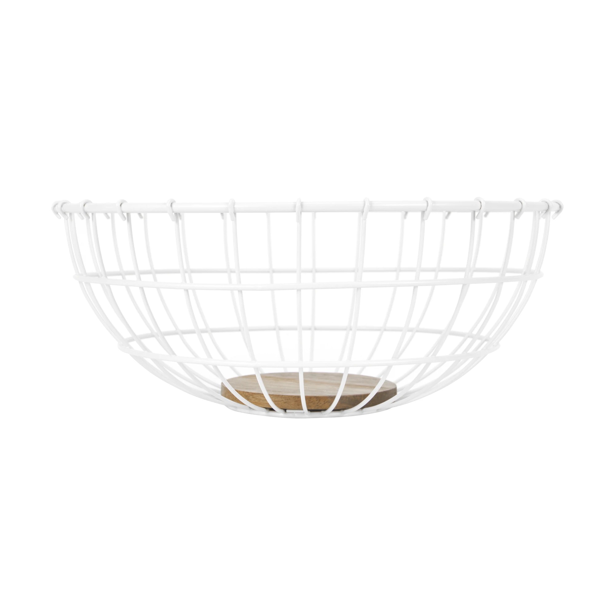 3 Off White and Acacia Fruit Bowl, 3 of 6