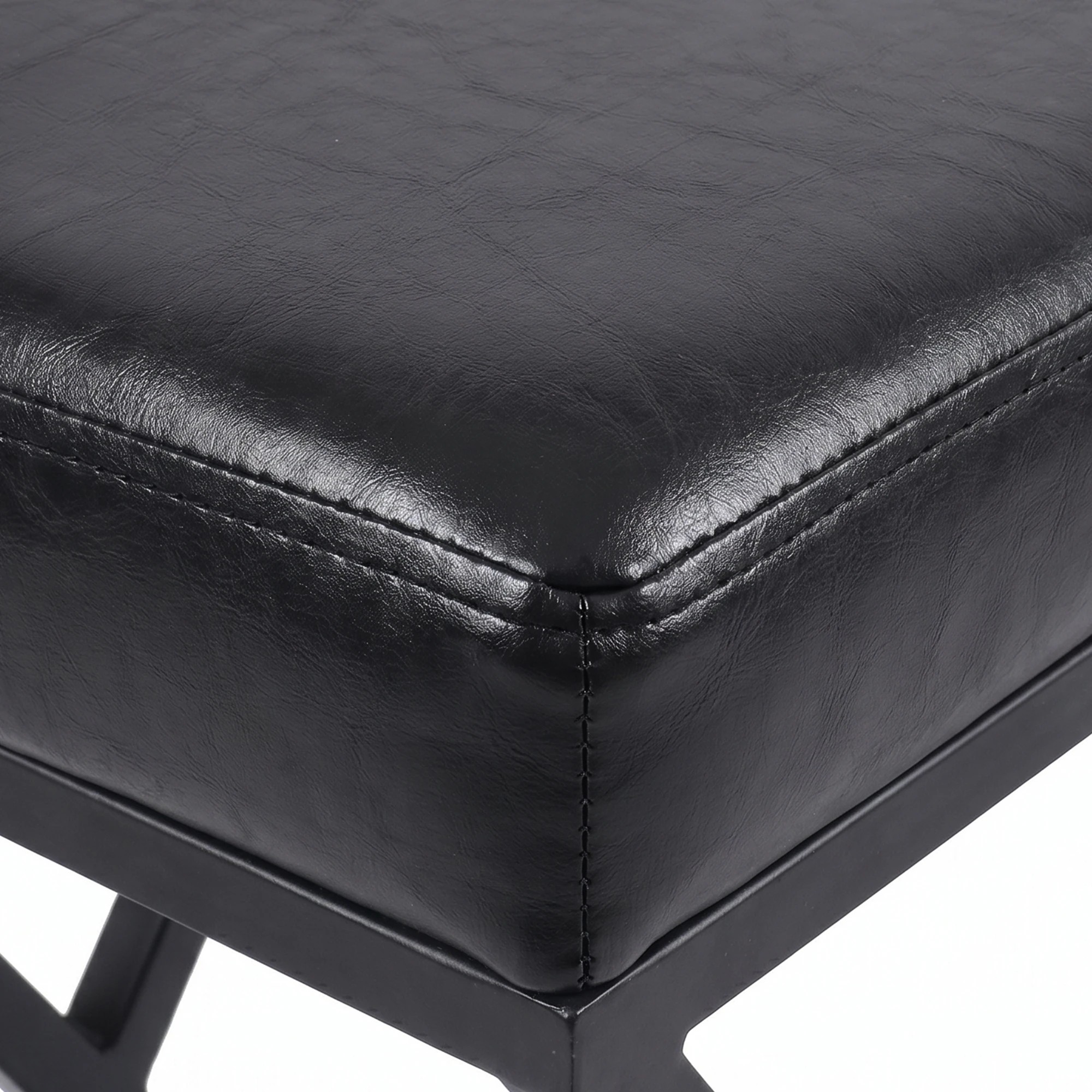 7 Advwin Bar Stools Set of 2 PU Leather Kitchen Counter Stools w/ U-Shape Cushion & Footrest - Black, 7 of 7