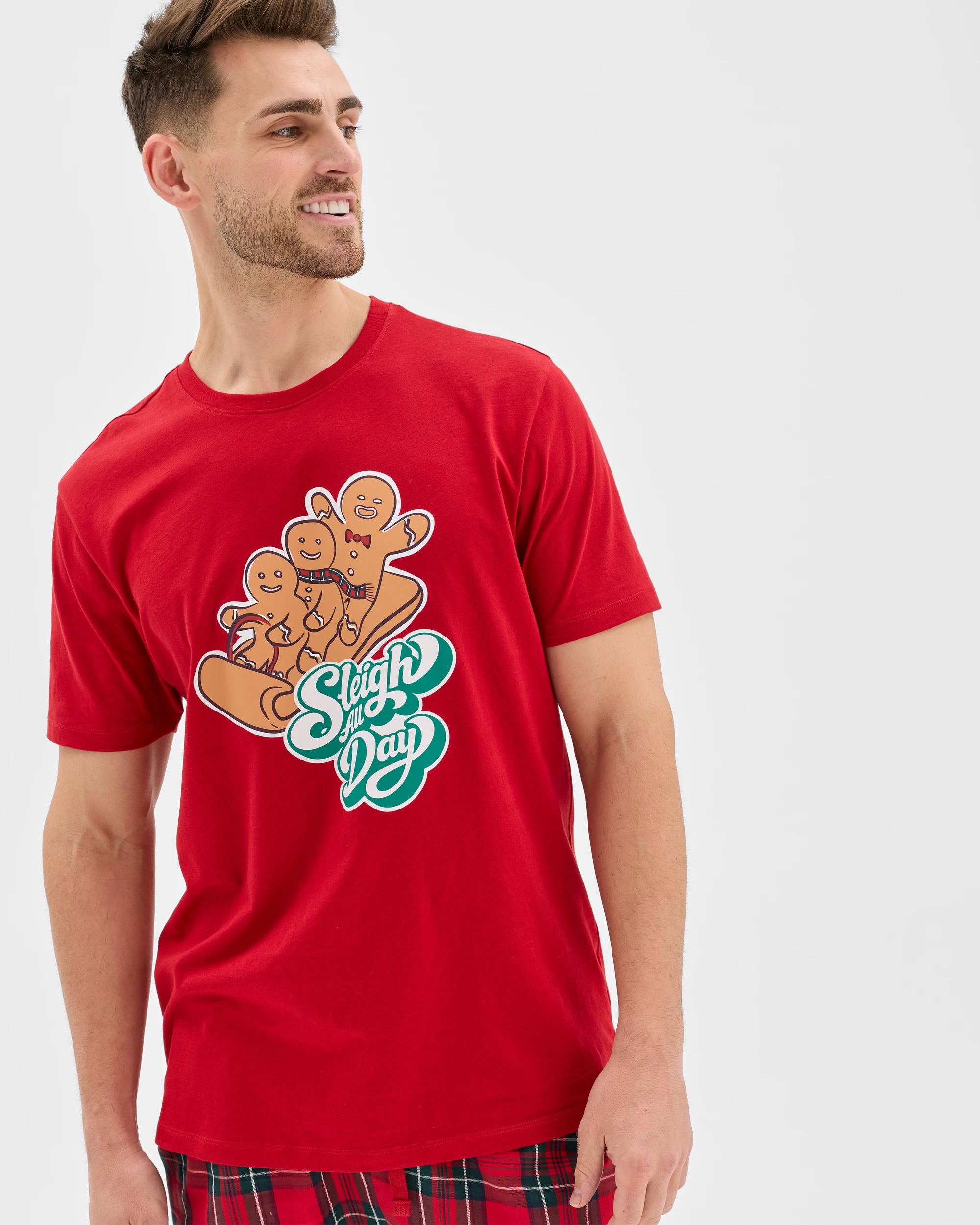4 Target Man Family Matching Christmas Australian Cotton Mens Pyjama Set - Gingerbread Sleigh All Day GINGERBREAD SLEIGH ALL DAY, 4 of 7