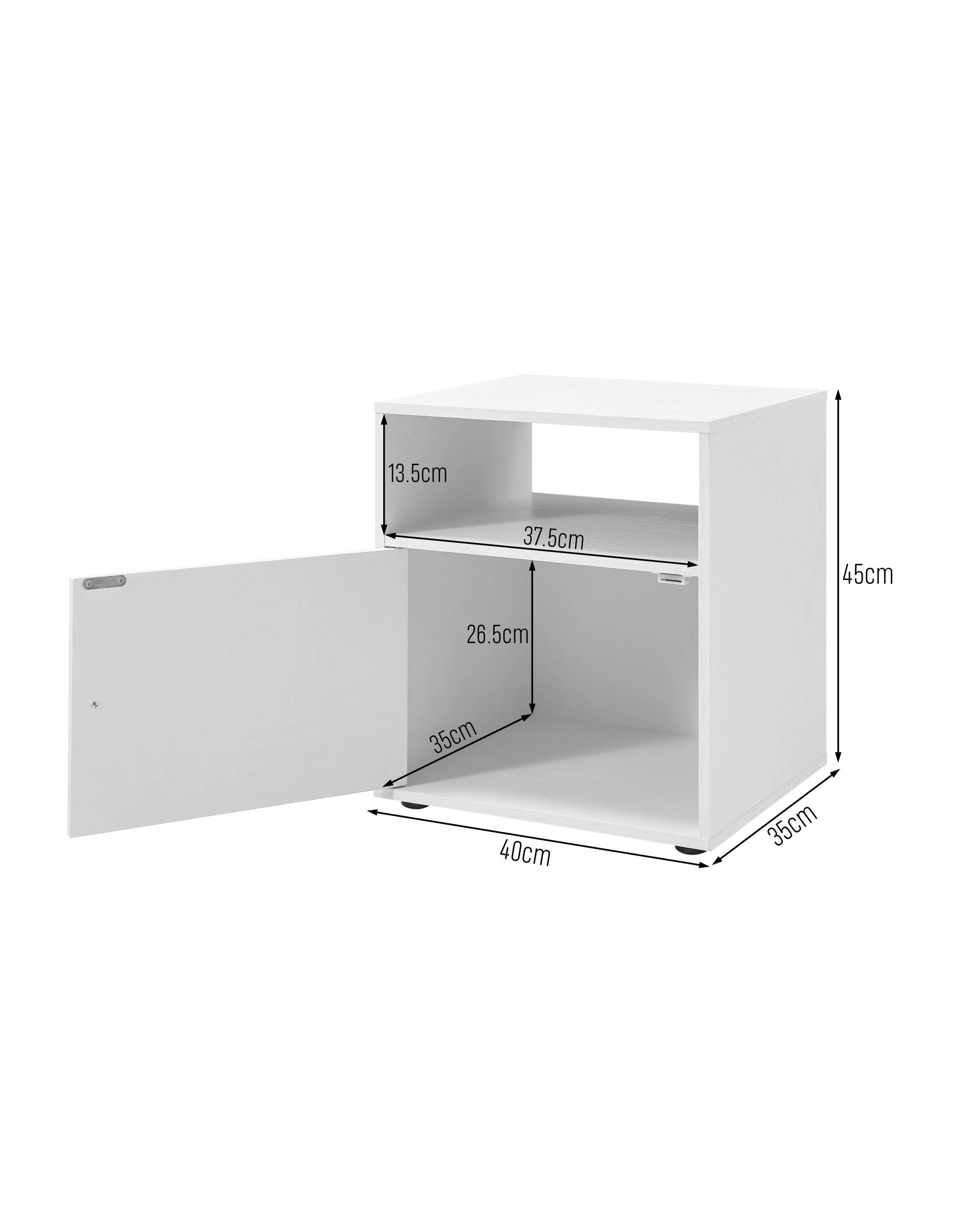 7 Kodu Bedside Unit Side Table 1 Door - White, 7 of 7