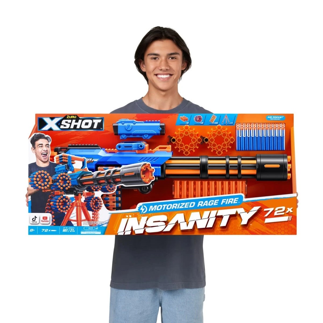 9 Zuru X-Shot Insanity Motorized Rage Fire Blaster 72 Darts, 9 of 9