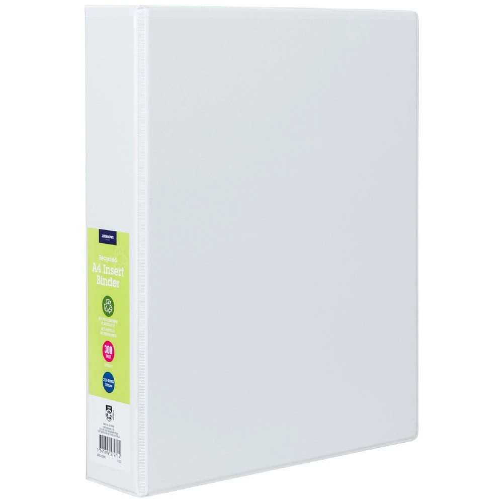 1 J.Burrows Insert Binder A4 2 D-Ring 38mm White, 1 of 6