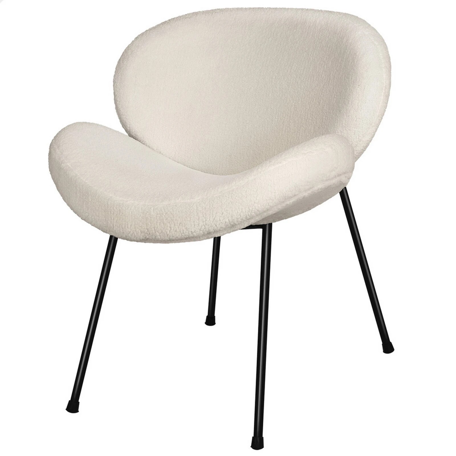 1 Alfordson Dining Chair Armchair Accent Kitchen Padded Living Room Sherpa - White, 1 of 10