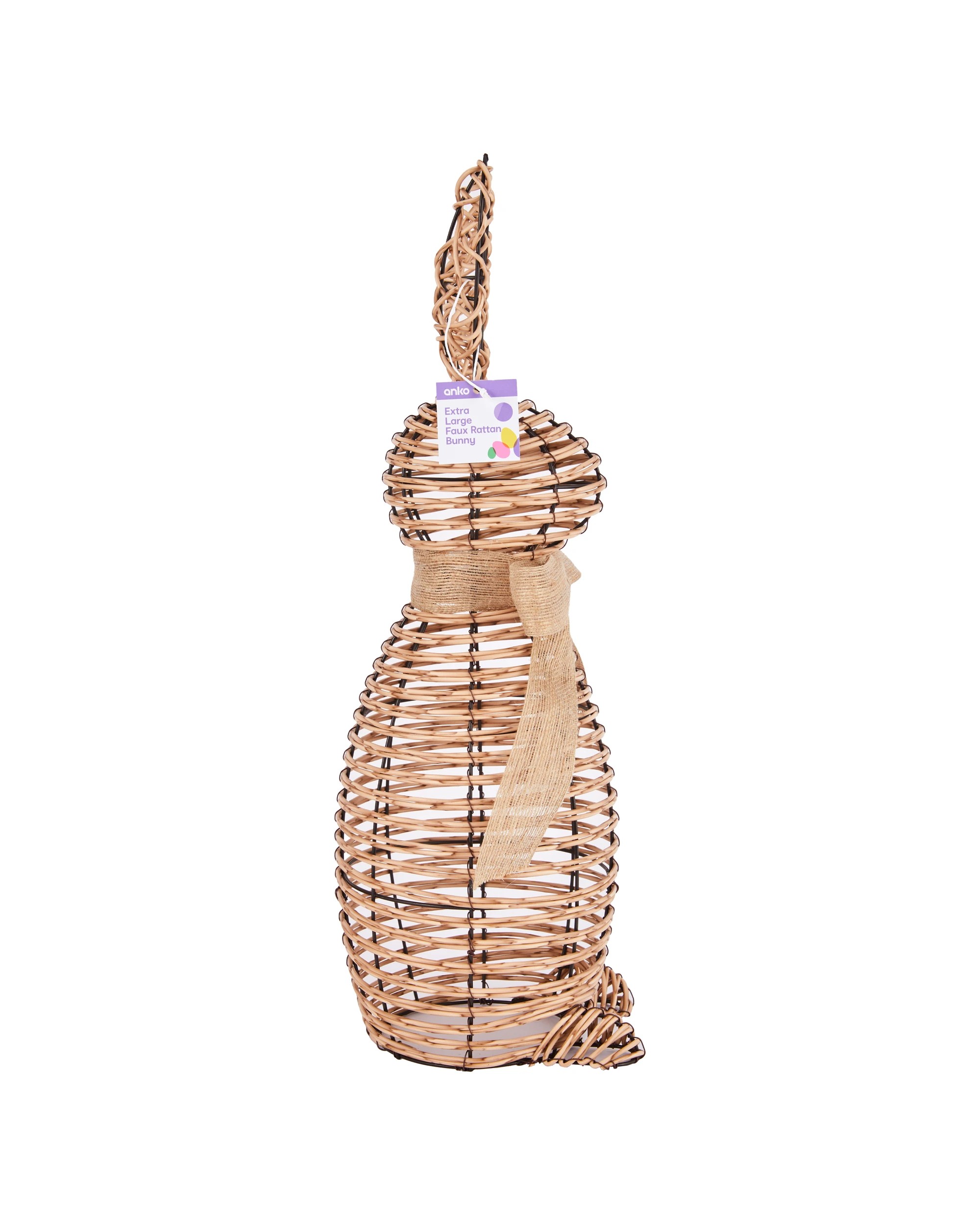 4 Extra Large Faux Rattan Bunny, 4 of 4