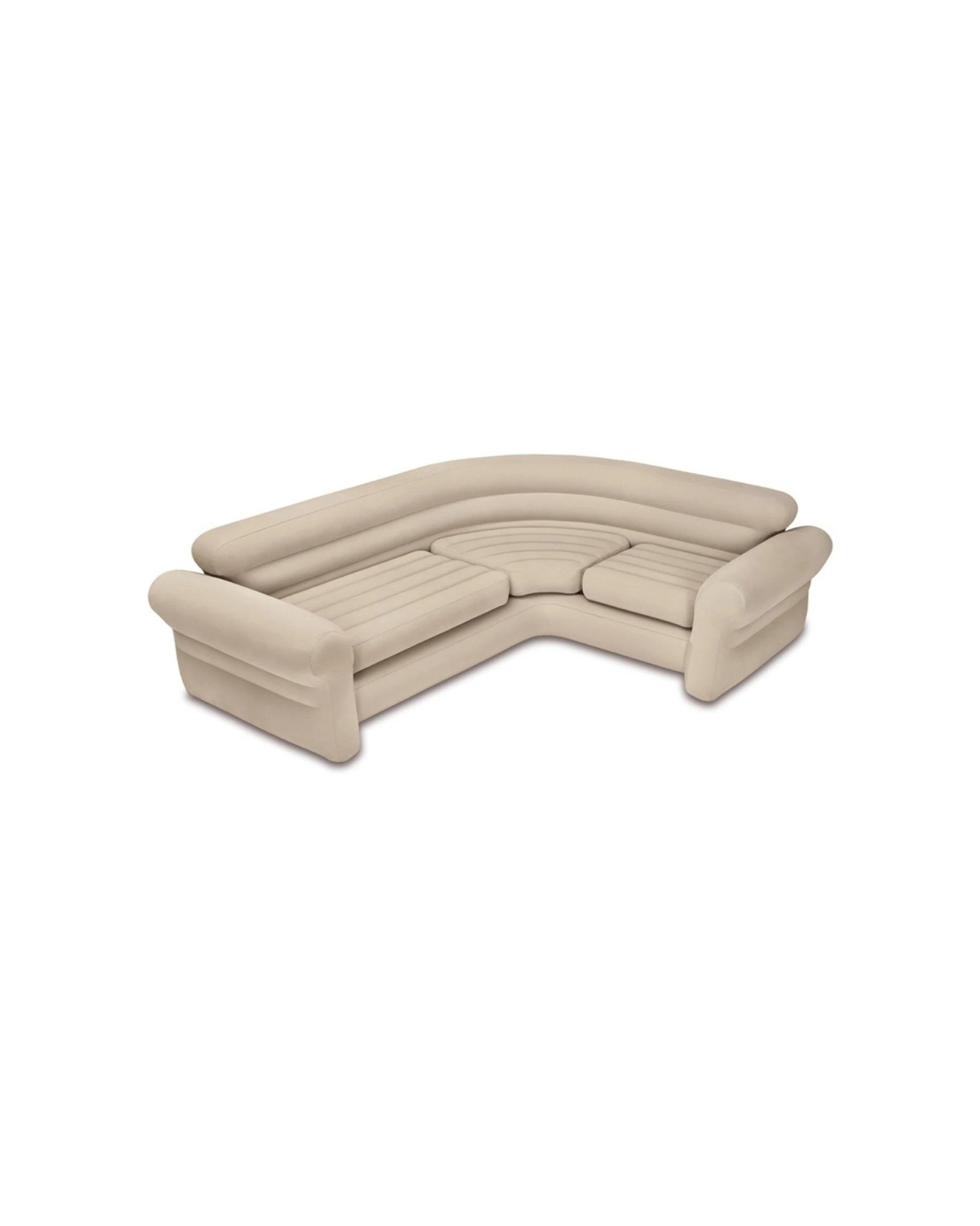 1 Intex Inflatable Large 257 X 203 X 76cm Corner Lounge Air Sofa/couch Furniture - Beige, 1 of 3