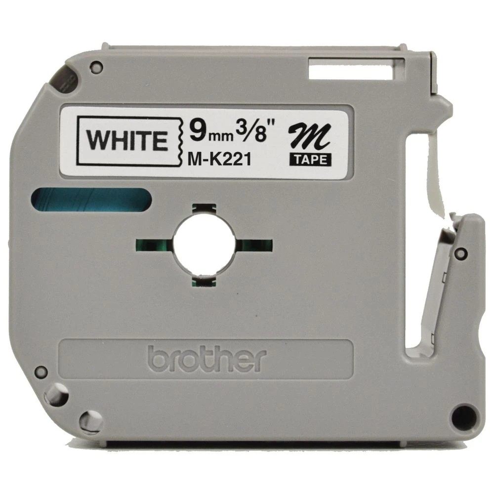 2 Brother M-K221 M Tape 9mm x 8m Black on White, 2 of 2