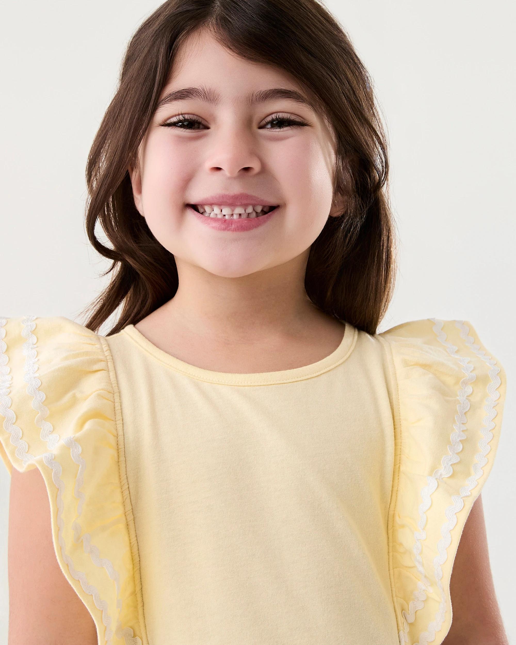 3 Frill Sleeve Dress Fln Yellow, 3 of 8