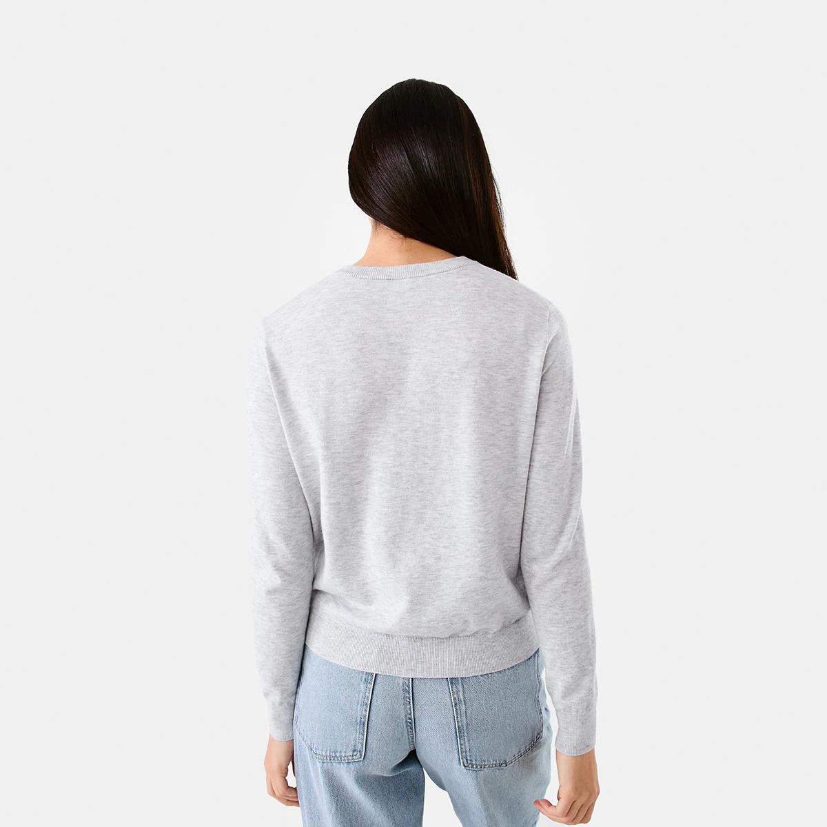 3 Lightweight Crew Neck Cardigan SILVER MARLE, 3 of 5