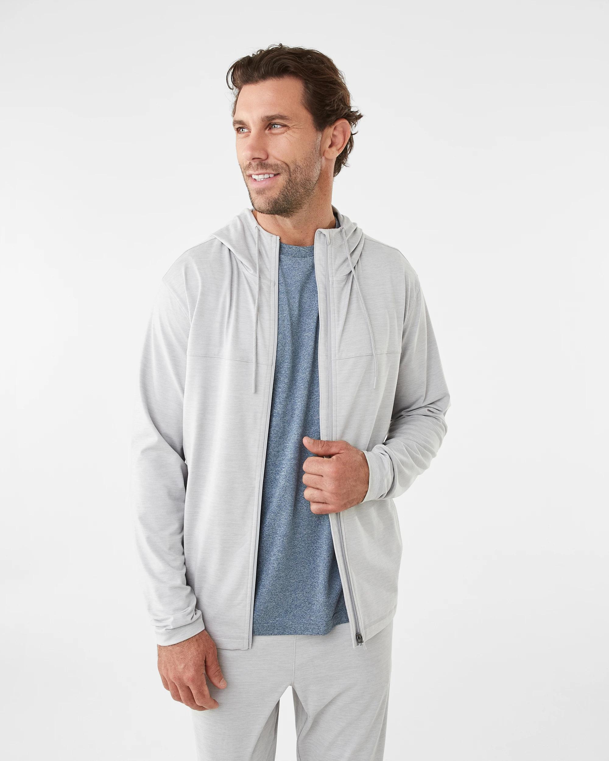 2 Active Mens Travel Zip Through Hoodie Grey Marl, 2 of 8