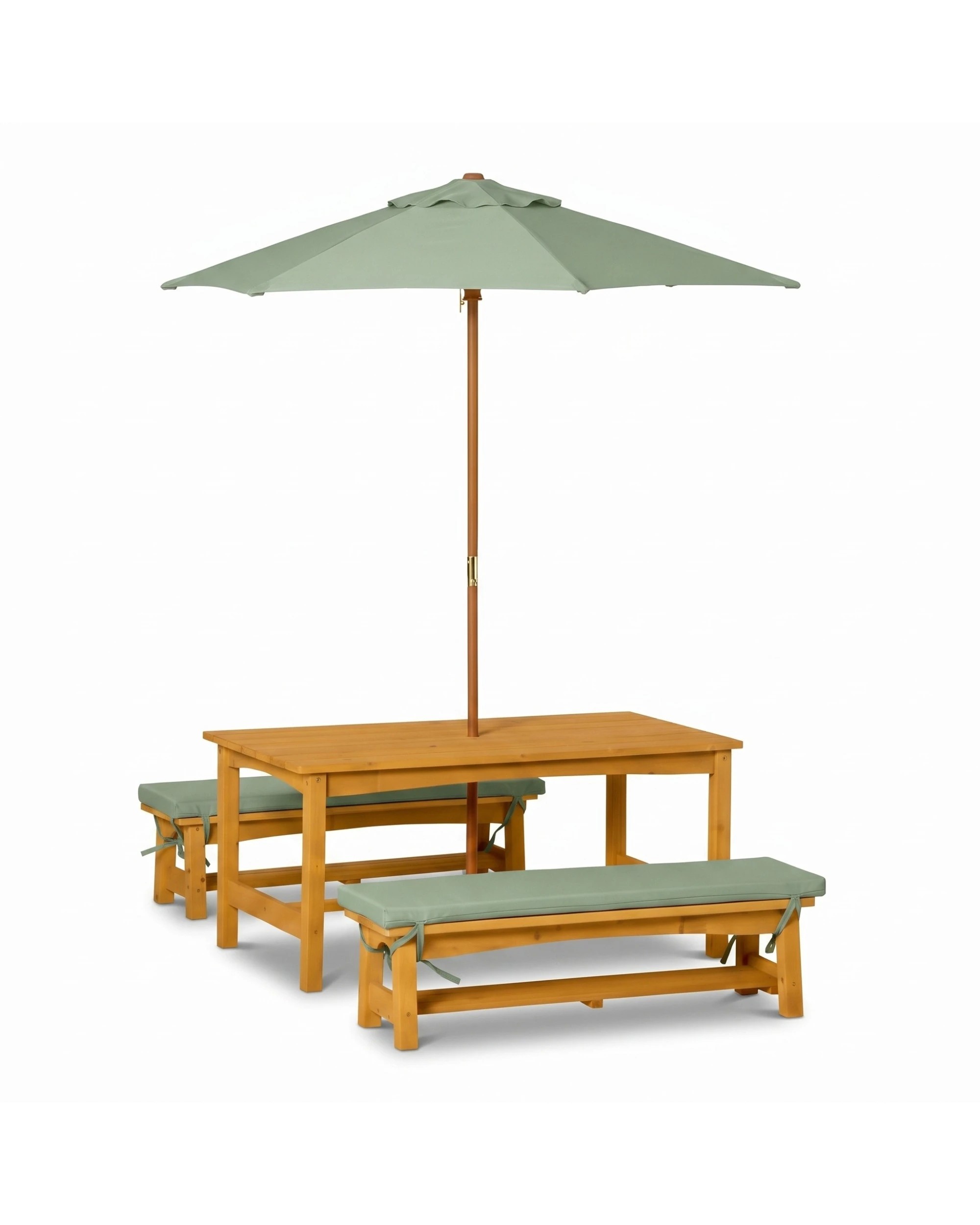 1 Hide & Seek Kids Picnic Table & Bench Set - Solid Colours - Sage - Green, 1 of 4