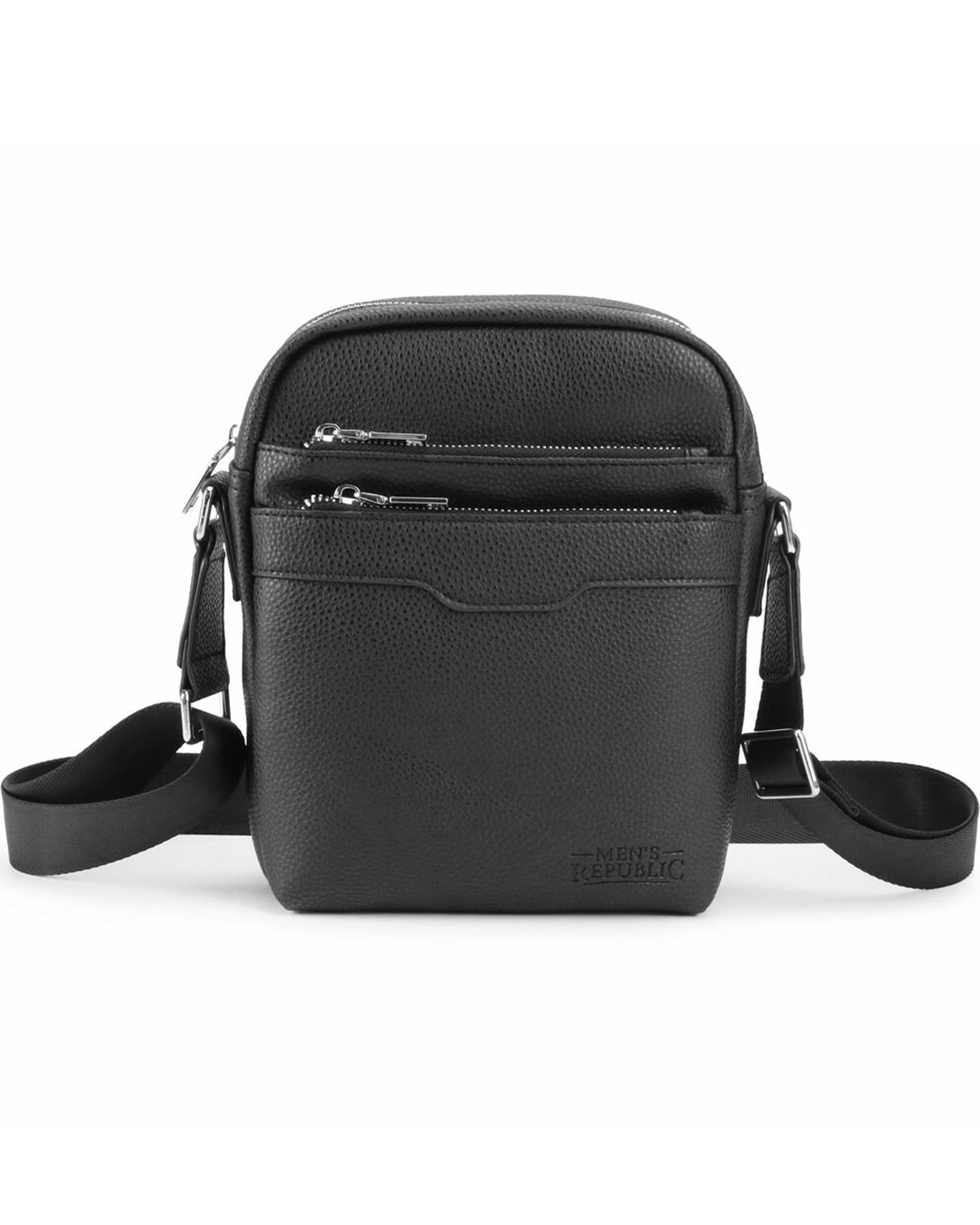 1 Mens Republic Deluxe Stylish Cross Body Sleek Bag Sling Travel Compact Func - Black, 1 of 5