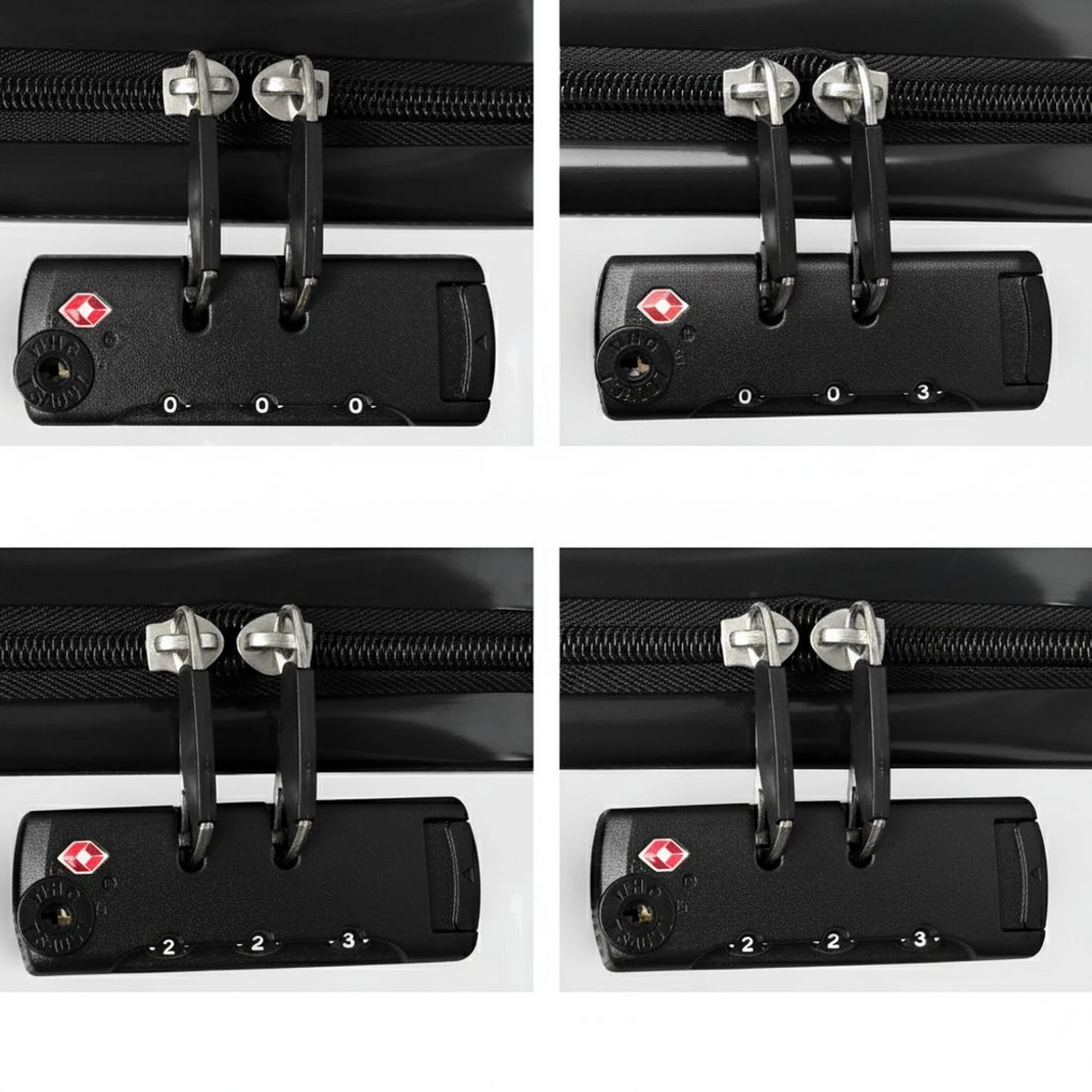 6 Wanderlite 3pcs Luggage Trolley Travel Suitcase Set TSA Hard Shell Case Strap - White, 6 of 6