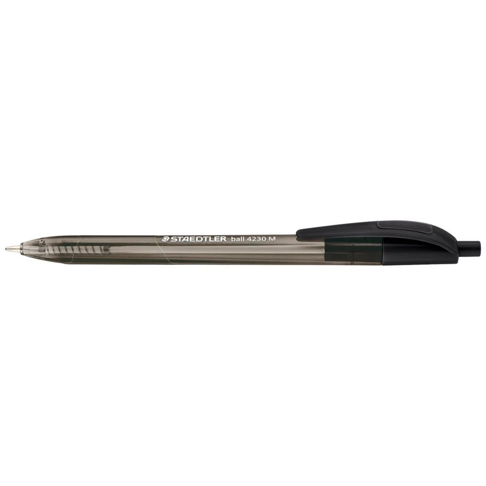 1 Staedtler 4230 Retractable Ballpoint Pens Med Black 8 Pack, 1 of 3
