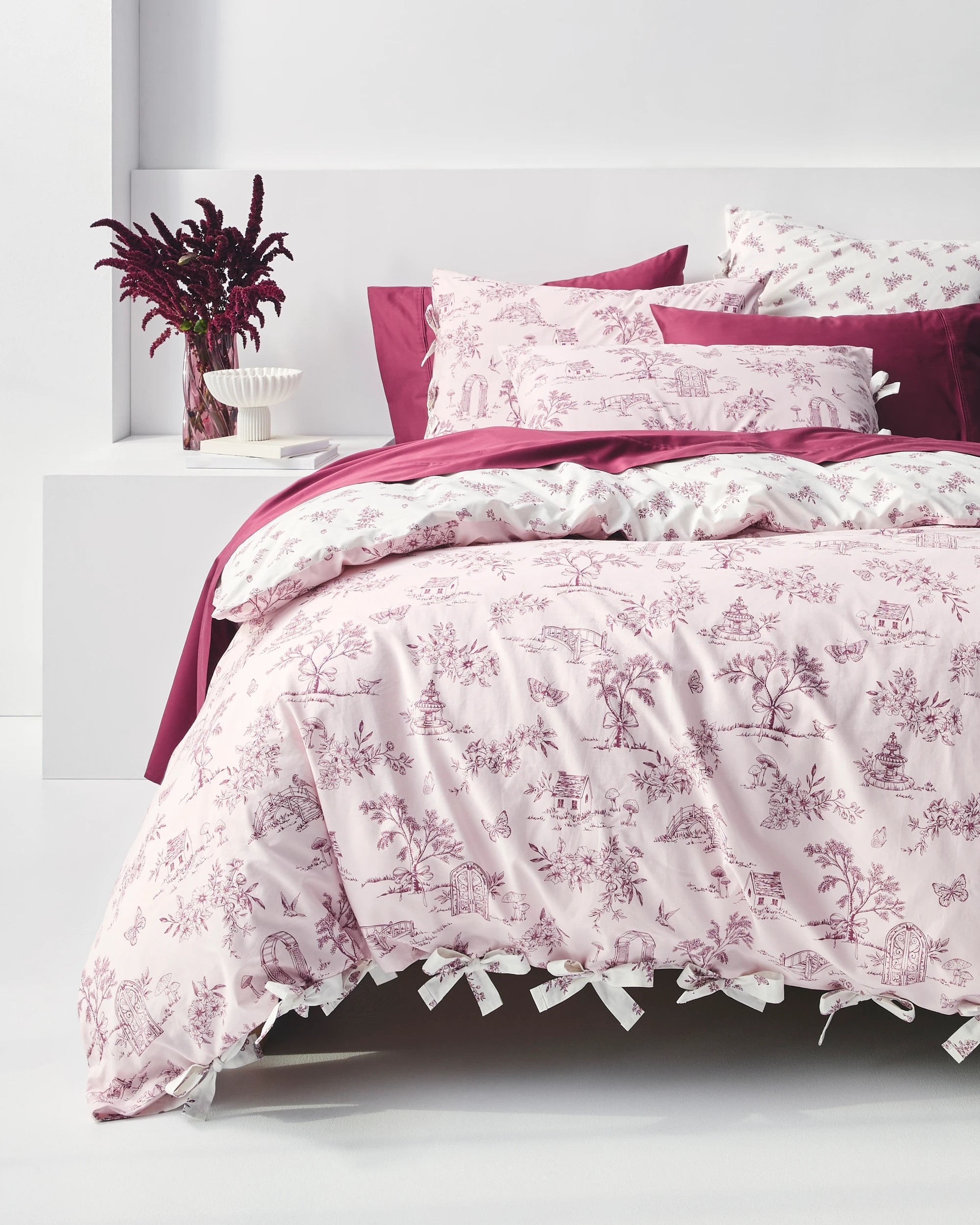10 Target Holly Toile Australian Cotton Quilt Cover Set - Double Bed - Pink, 10 of 10