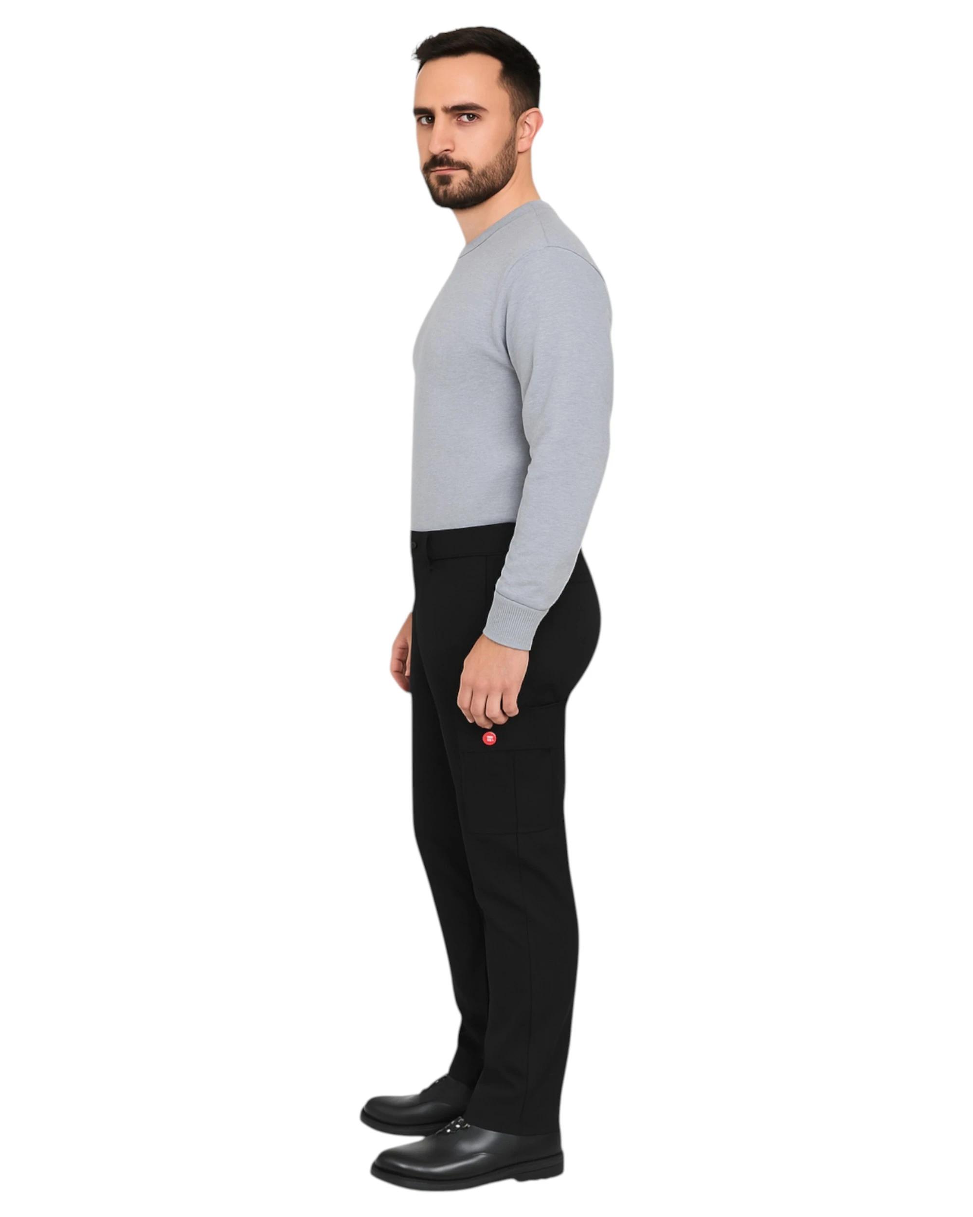 2 Hard Yakka Mens 3056 Stretch Canvas Cargo Pants Black Black, 2 of 6