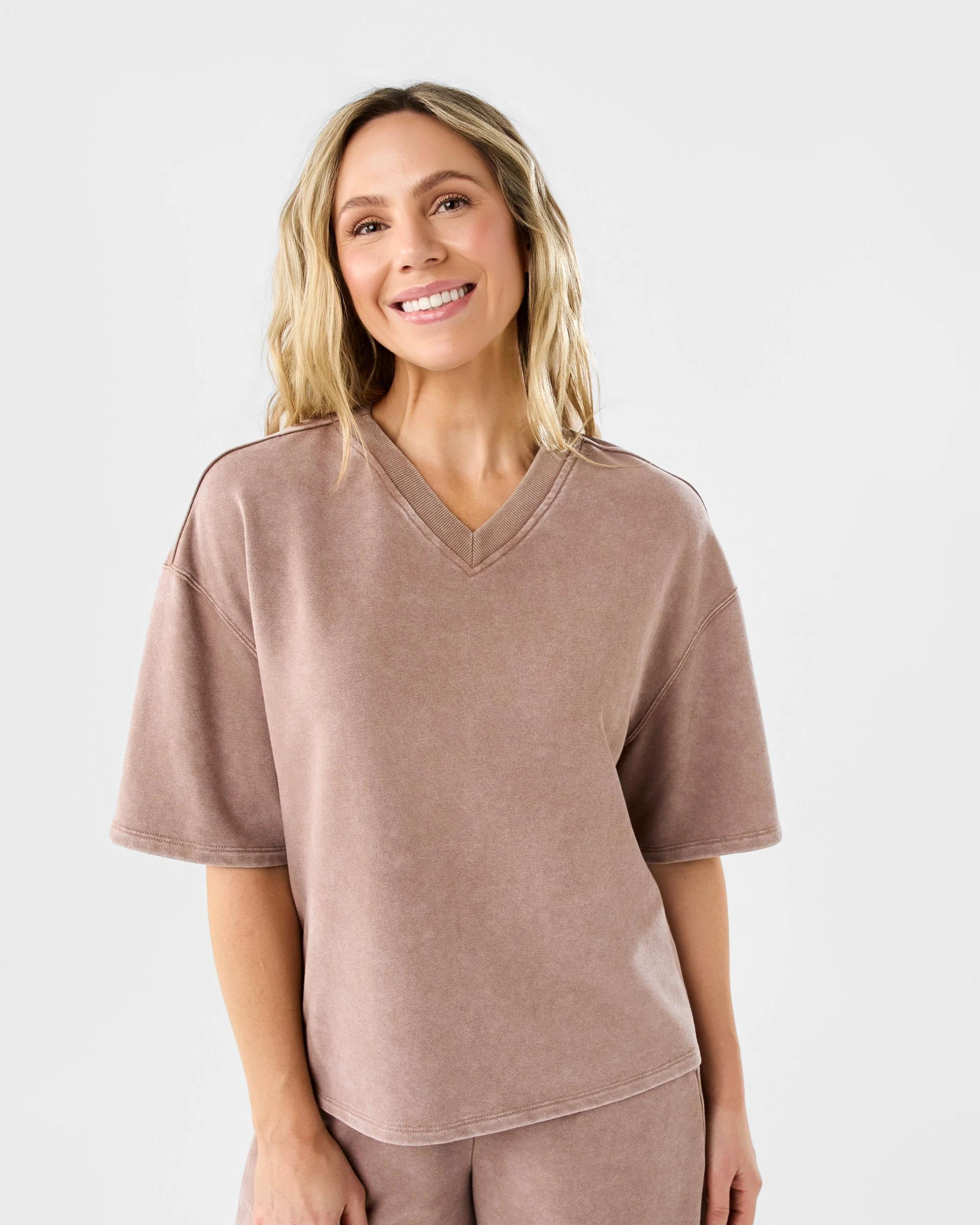 1 Short Sleeve Sweatshirt Snp Brn, 1 of 6
