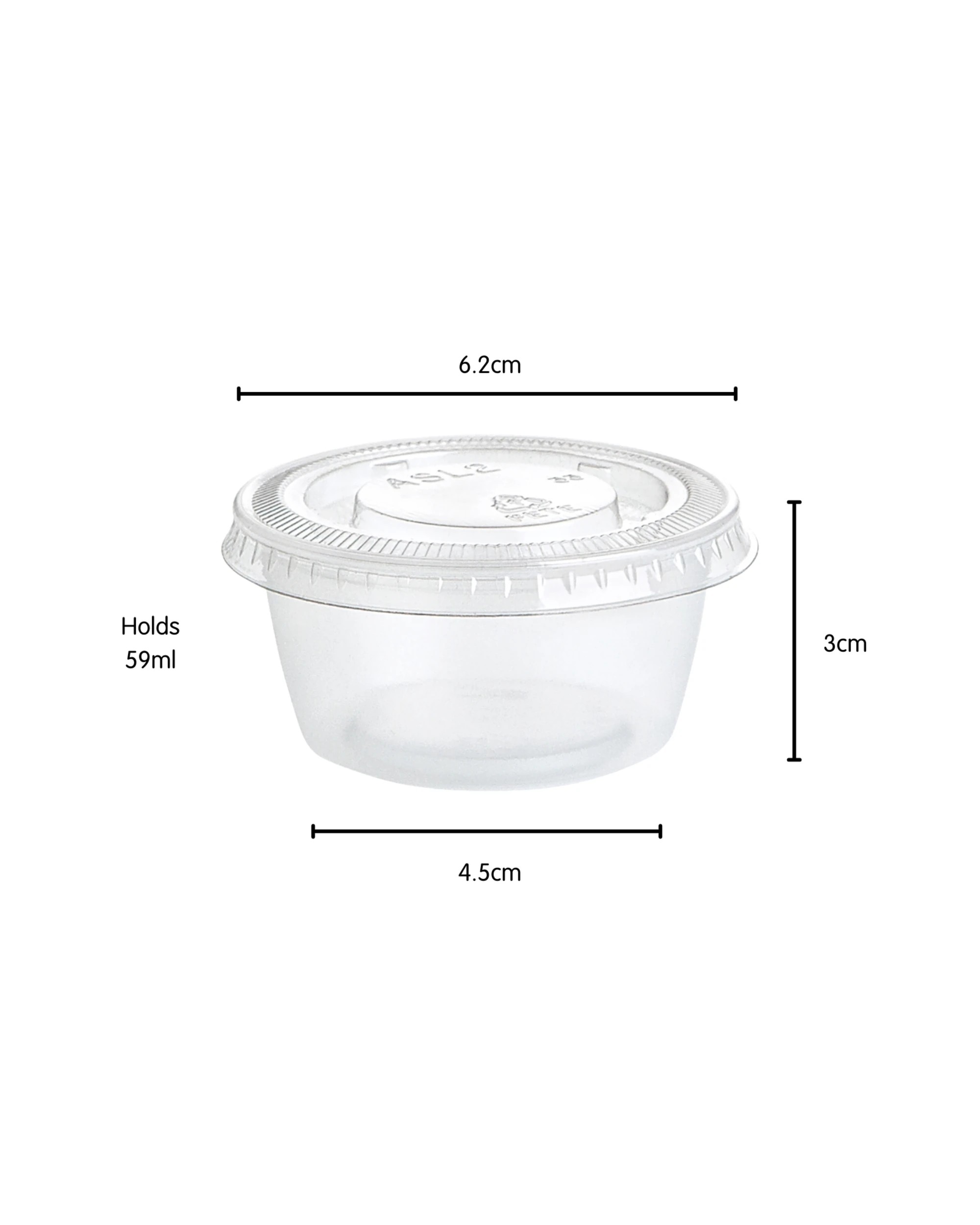 4 Unique Reusable Sauce Containers With Lids 59ml Pack of 50 - Clear, 4 of 5