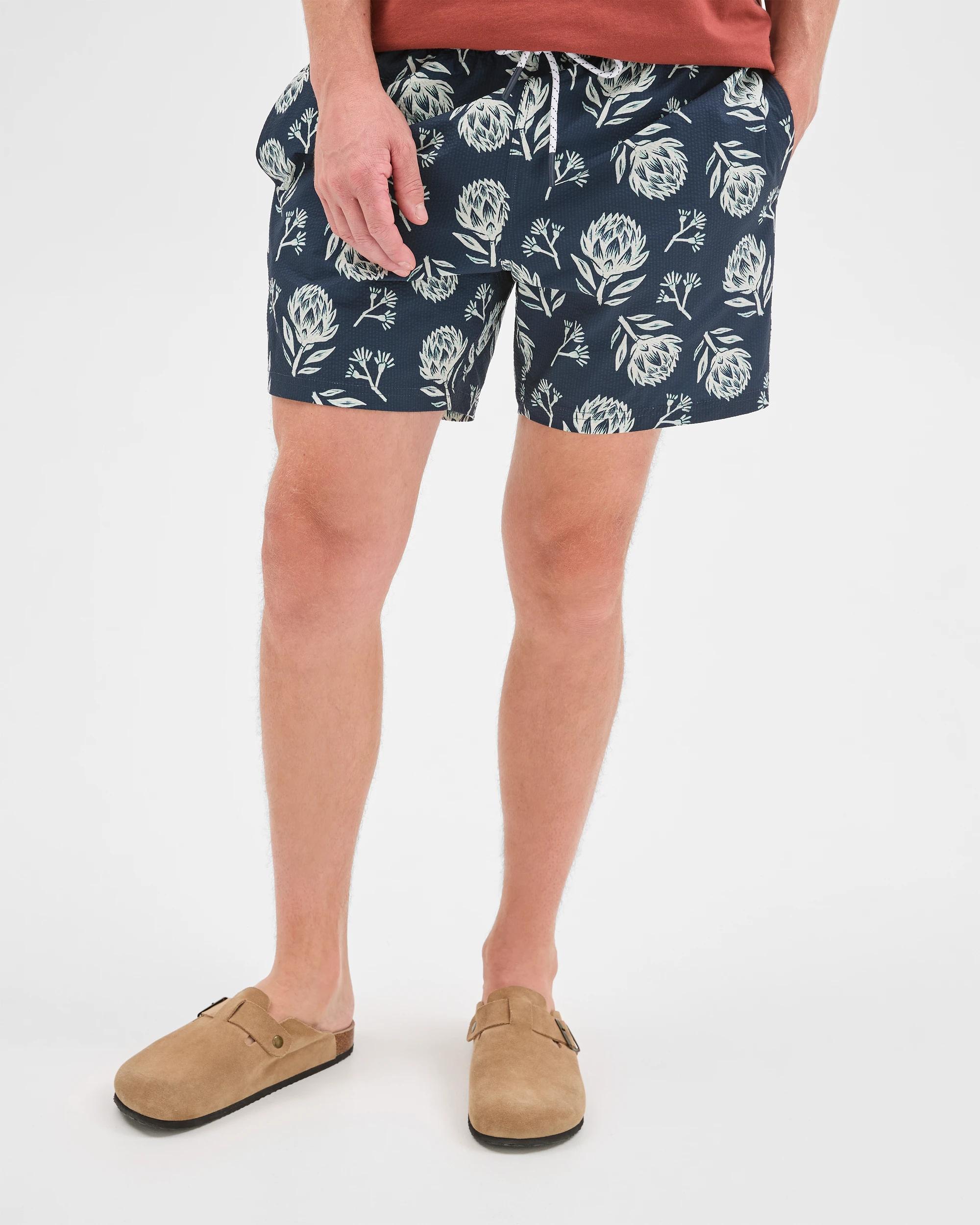 3 Target Man Volley Print Seersucker Bondi Swim Boardshorts BLUE AOP, 3 of 6