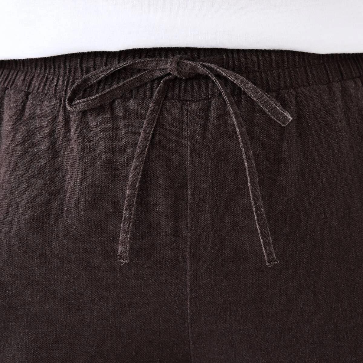 4 Linen Blend Wide Leg Pants DARK ESPRESSO, 4 of 5