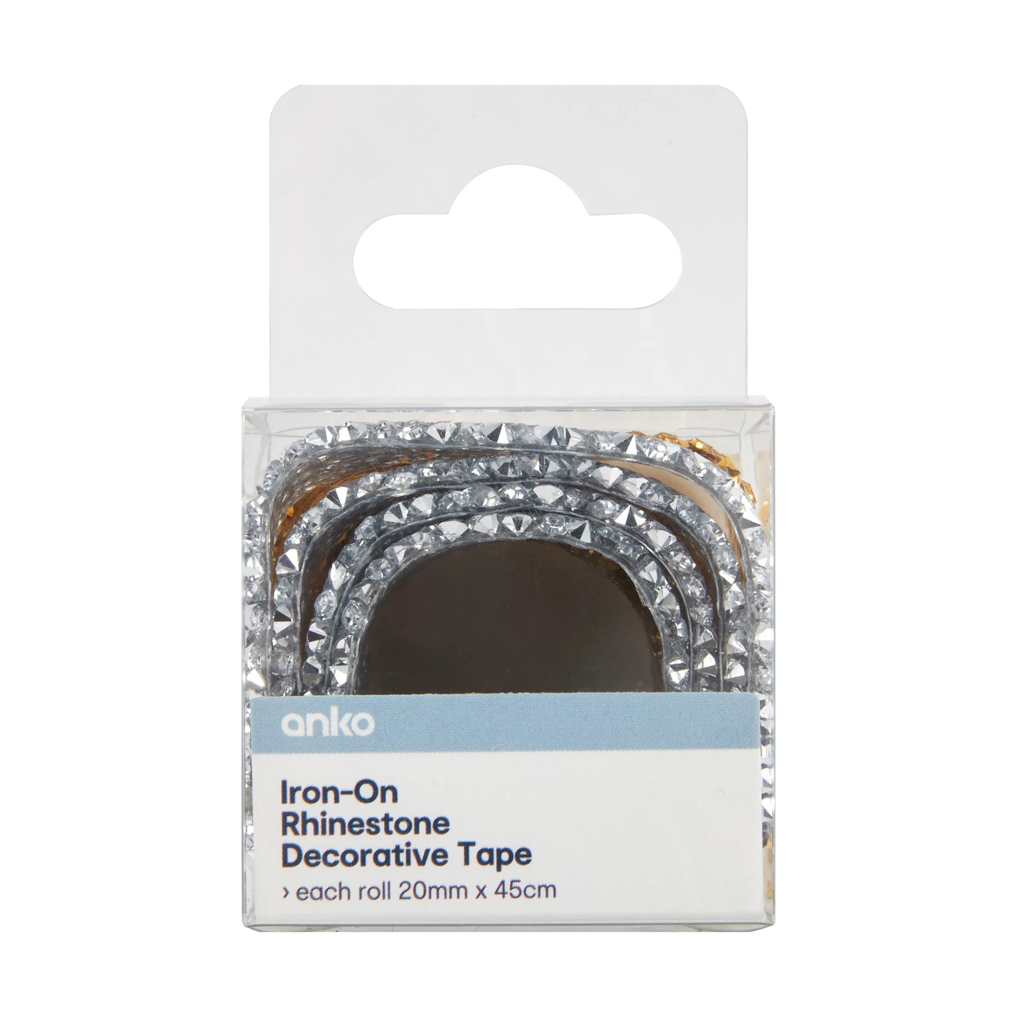1 2 Pack Iron-On Rhinestone Decorative Tape, 1 of 3