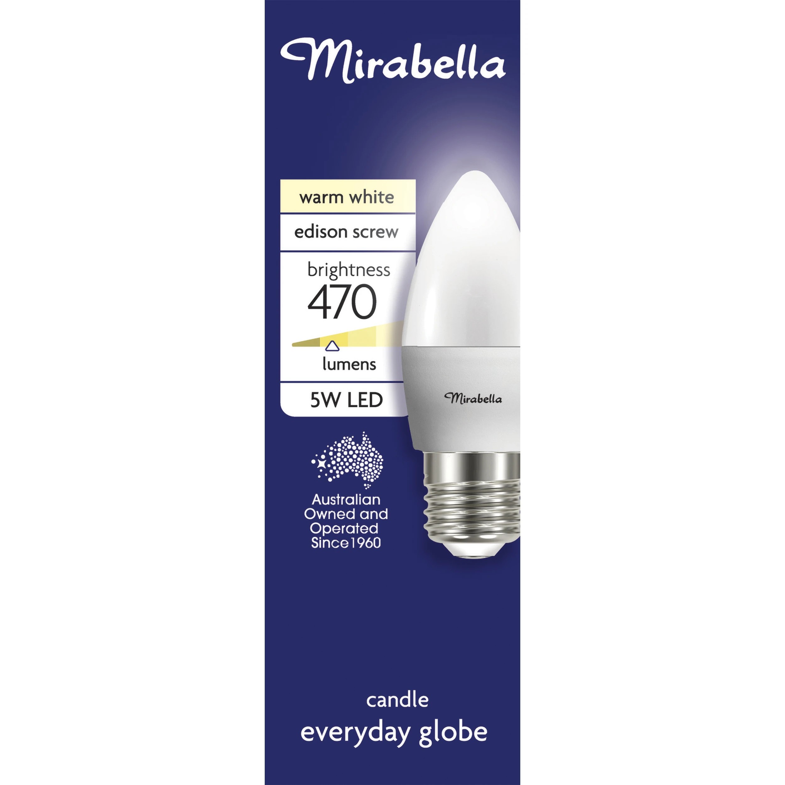 2 Mirabella E27 5W Warm White LED Candle Everyday Globe, 2 of 6