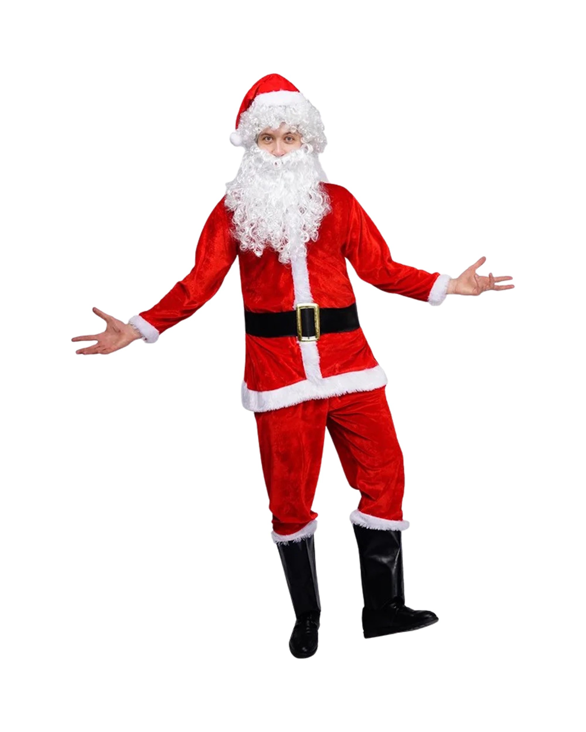 1 Partyrama Adult Deluxe Santa Costume - Red, 1 of 1