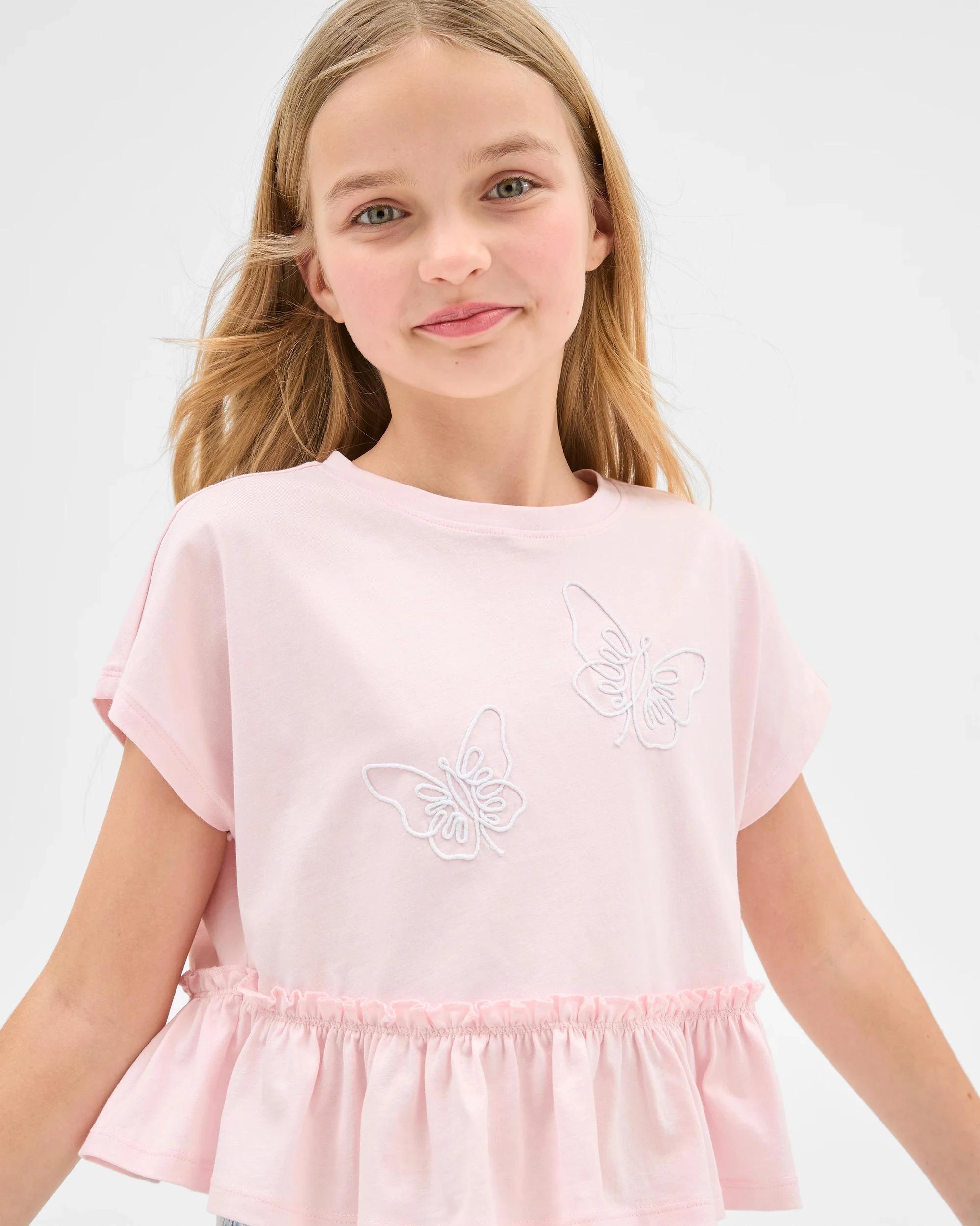 1 Target Australian Cotton Ruffle T-Shirt CRADLE PINK, 1 of 5
