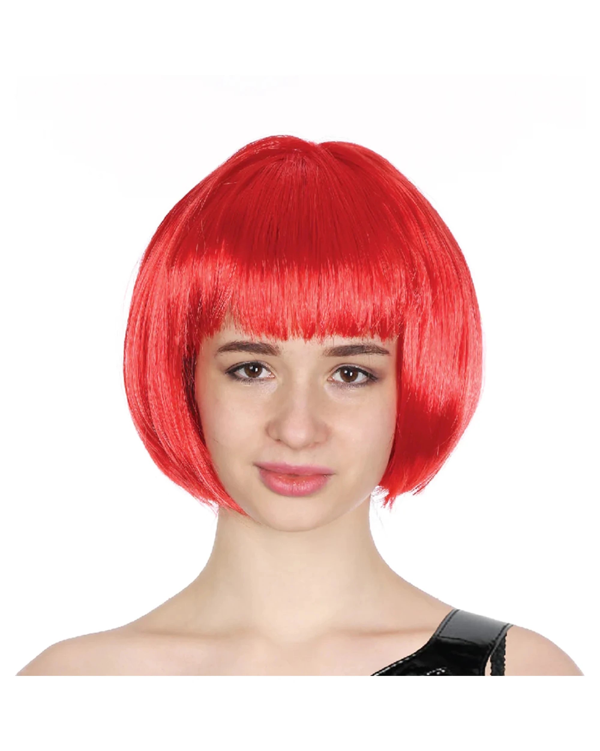 1 Partyrama Bob Wig With Fringe - One Size - Red, 1 of 1