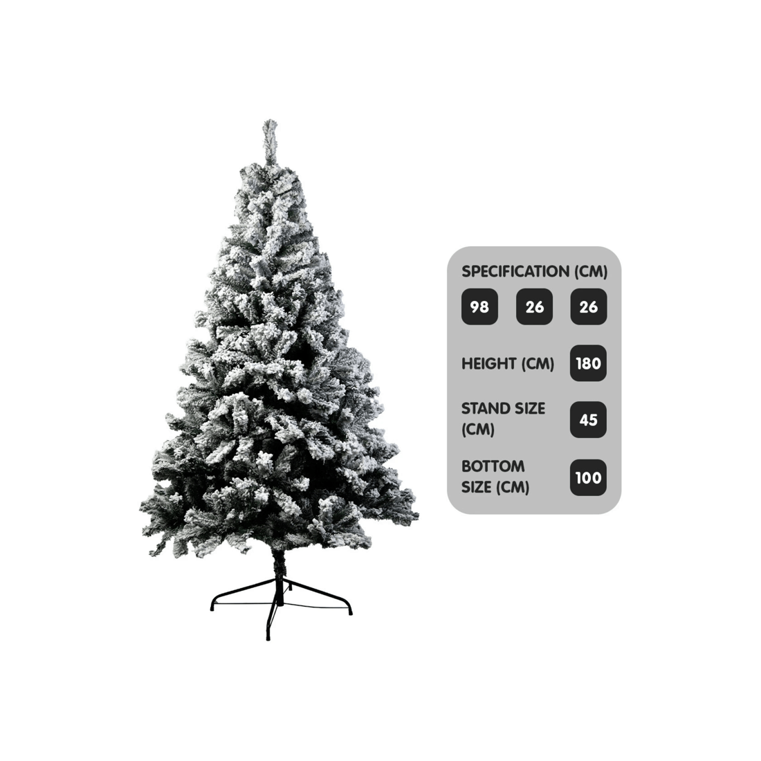 3 Christabelle Snow-Tipped Snowflocked Artificial Christmas Tree 1.8m - 850 Tips, 3 of 6