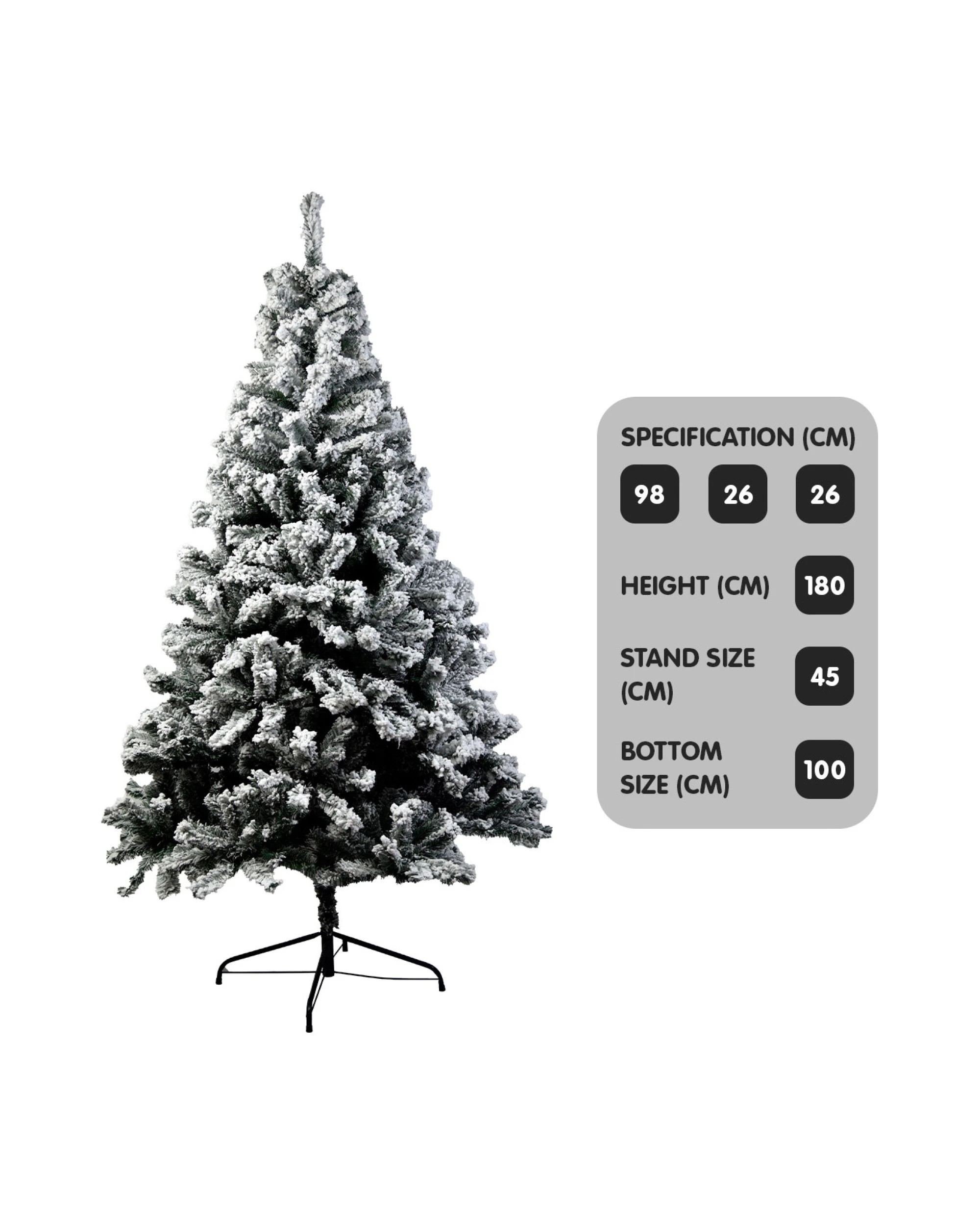 3 Christabelle Snow-Tipped Snowflocked Artificial Christmas Tree 1.8m - 850 Tips, 3 of 6
