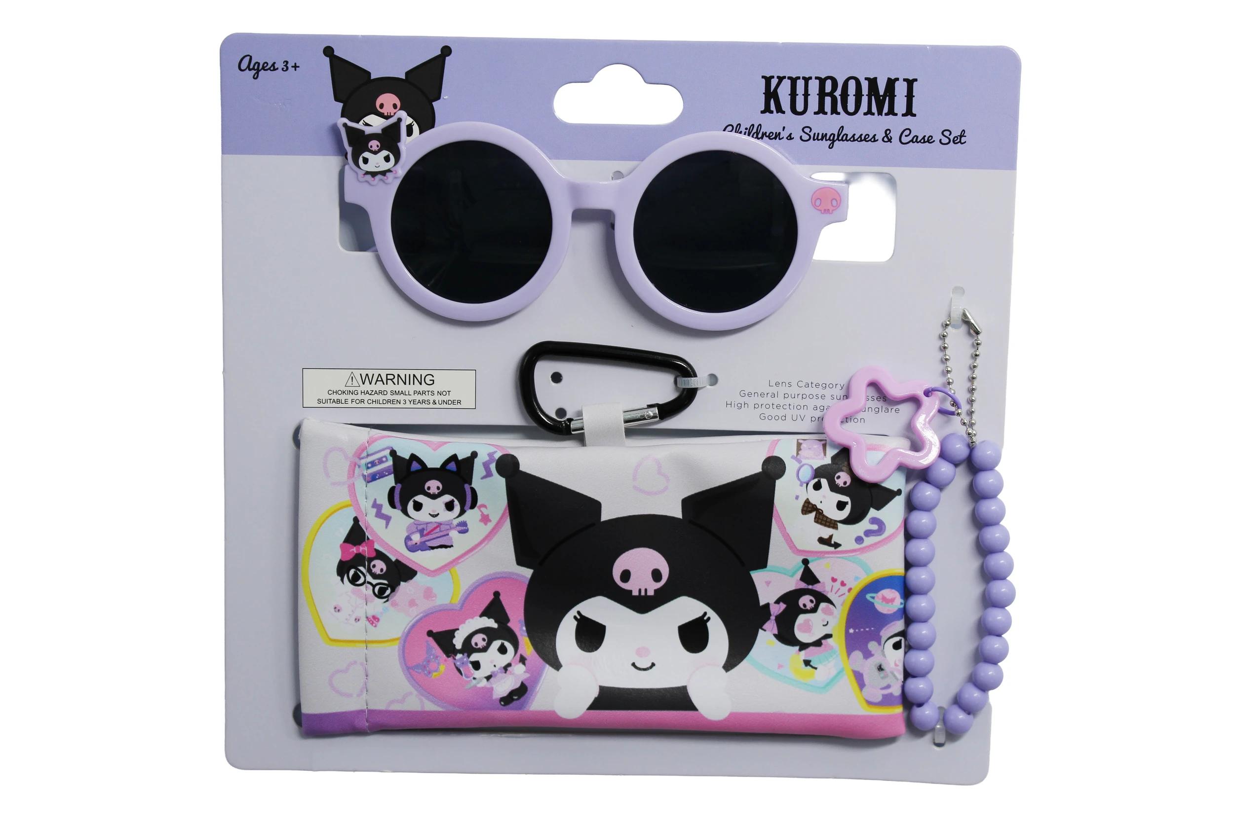 1 Kuromi License Children's Sunglasses and Case Set Kuromi, 1 of 8