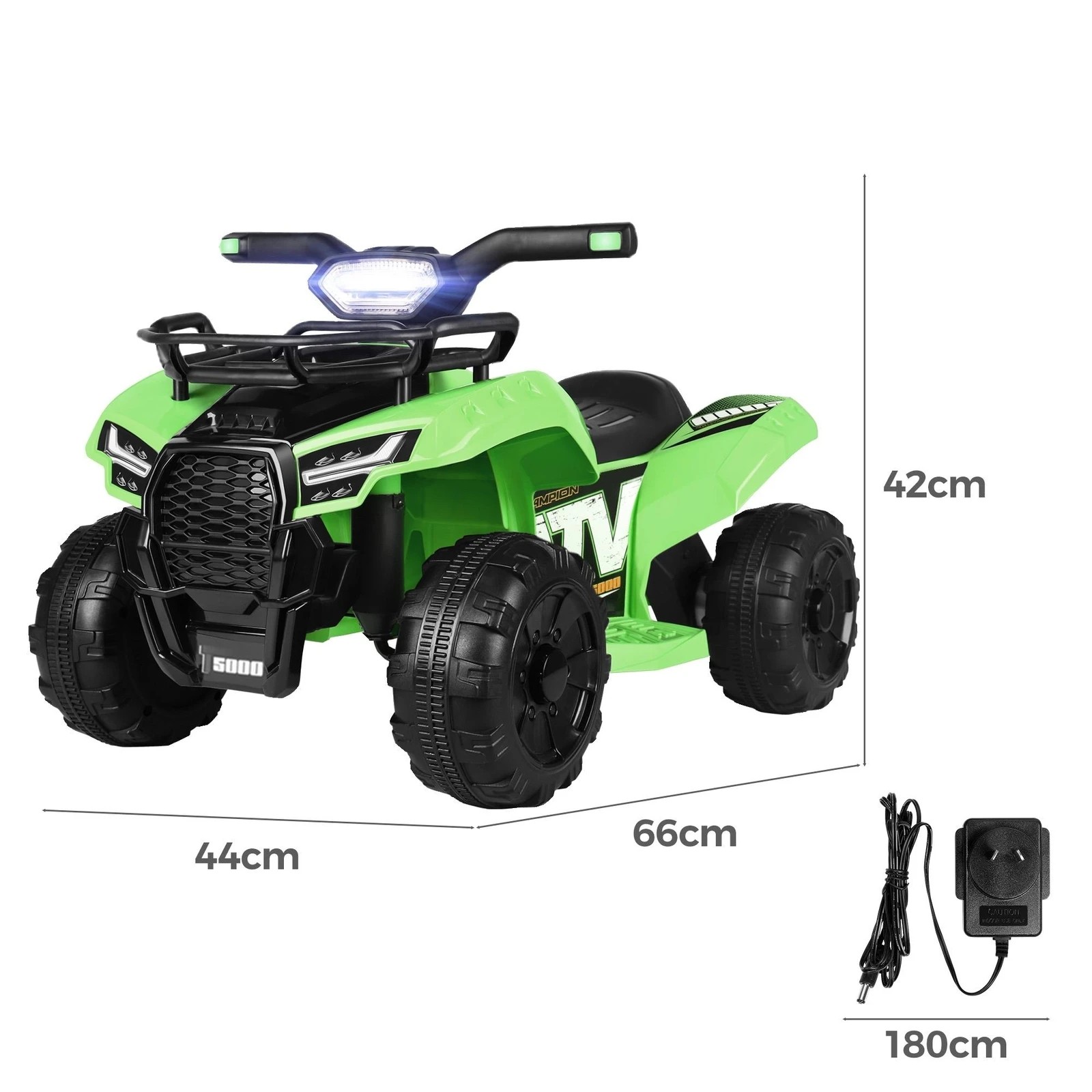 2 Alfordson Kids Ride On Car Electric ATV Toy 25W Motor W/ USB MP3 LED Light - Green, 2 of 10