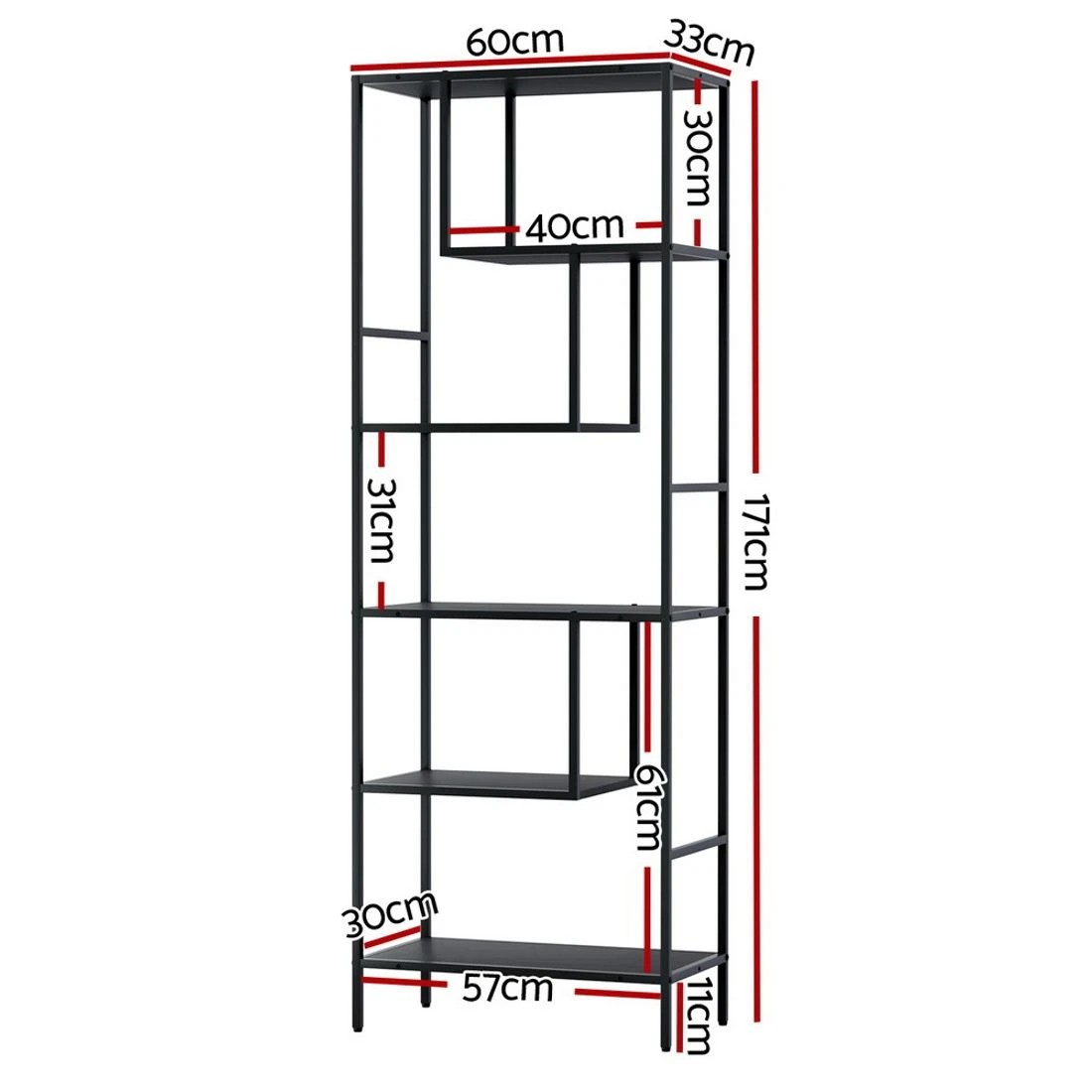 4 Artiss Bookshelf 5 Tiers
 - Black, 4 of 8