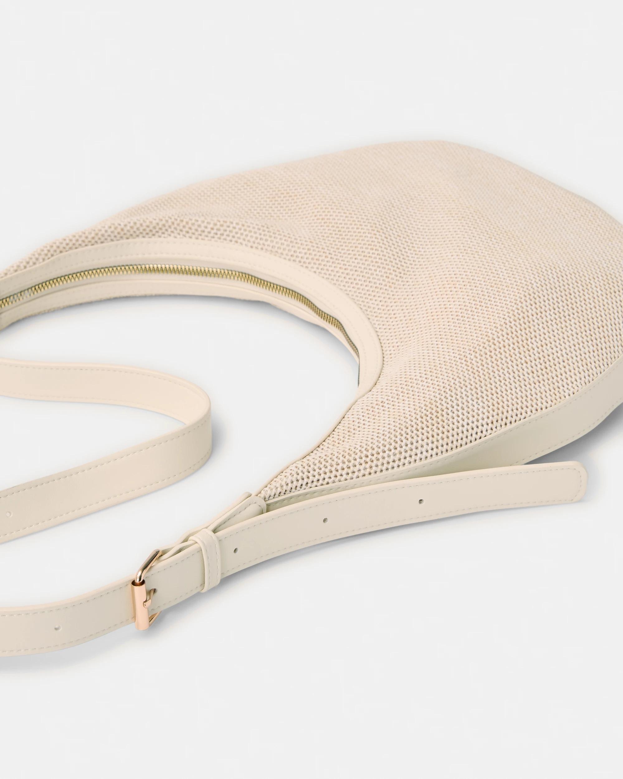 3 Slouchy Woven Crossbody Bag Natural, 3 of 4
