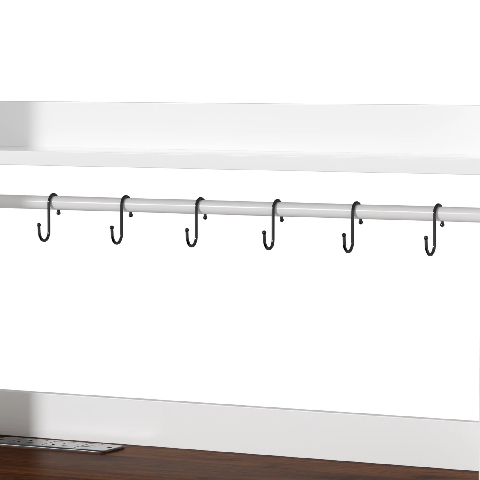 6 Advwin Kitchen Bakers Rack with Power Outlets Storage Hooks - White, 6 of 10