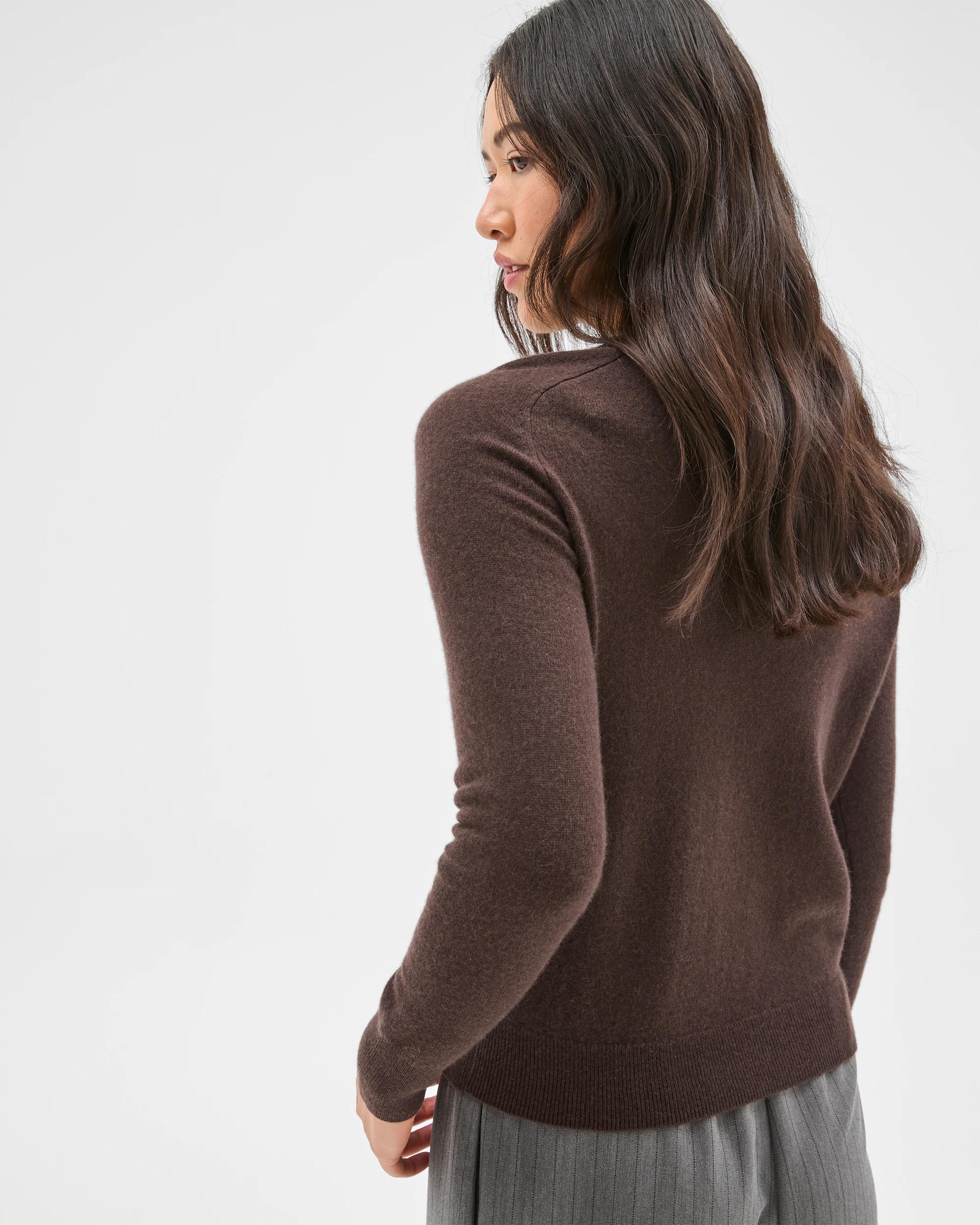 6 Preview Cashmere Crew Neck Jumper COFFEE BEAN MARLE, 6 of 7