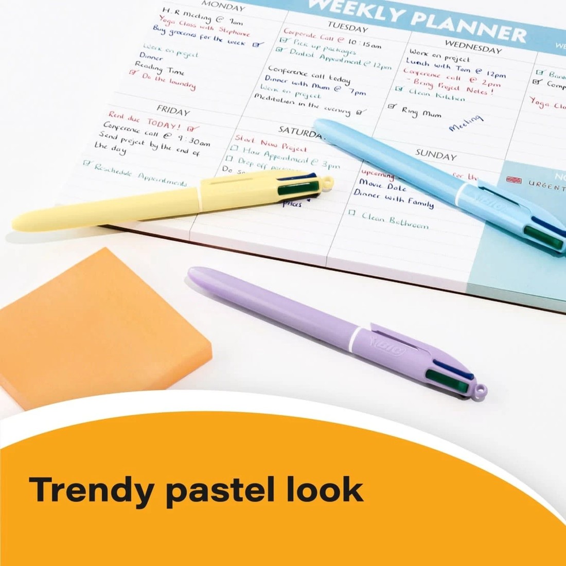 7 3 Pack BIC 4 Colours Pastel Ball Pens, 7 of 8