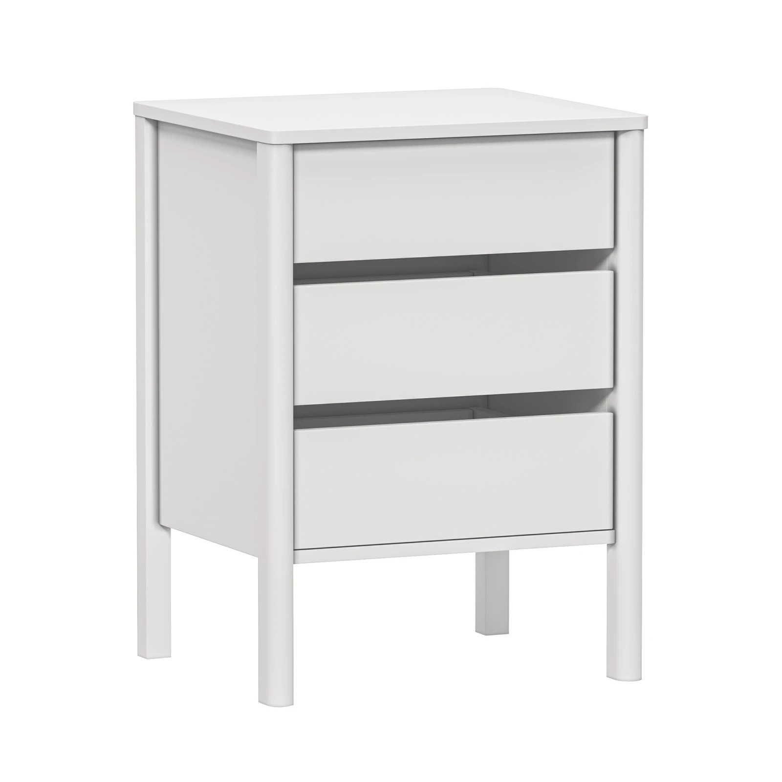 5 Oikiture 2x Bedside Table 3 Drawers Side Table Nightstand Handle-free - White, 5 of 9