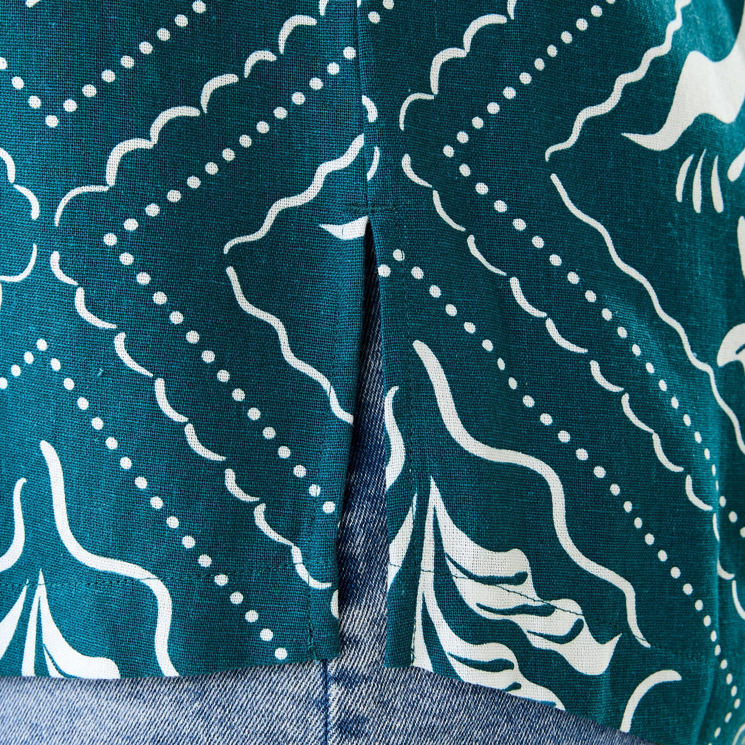 7 Curve Short Sleeve Resort Shirt Palm Tile, 7 of 7