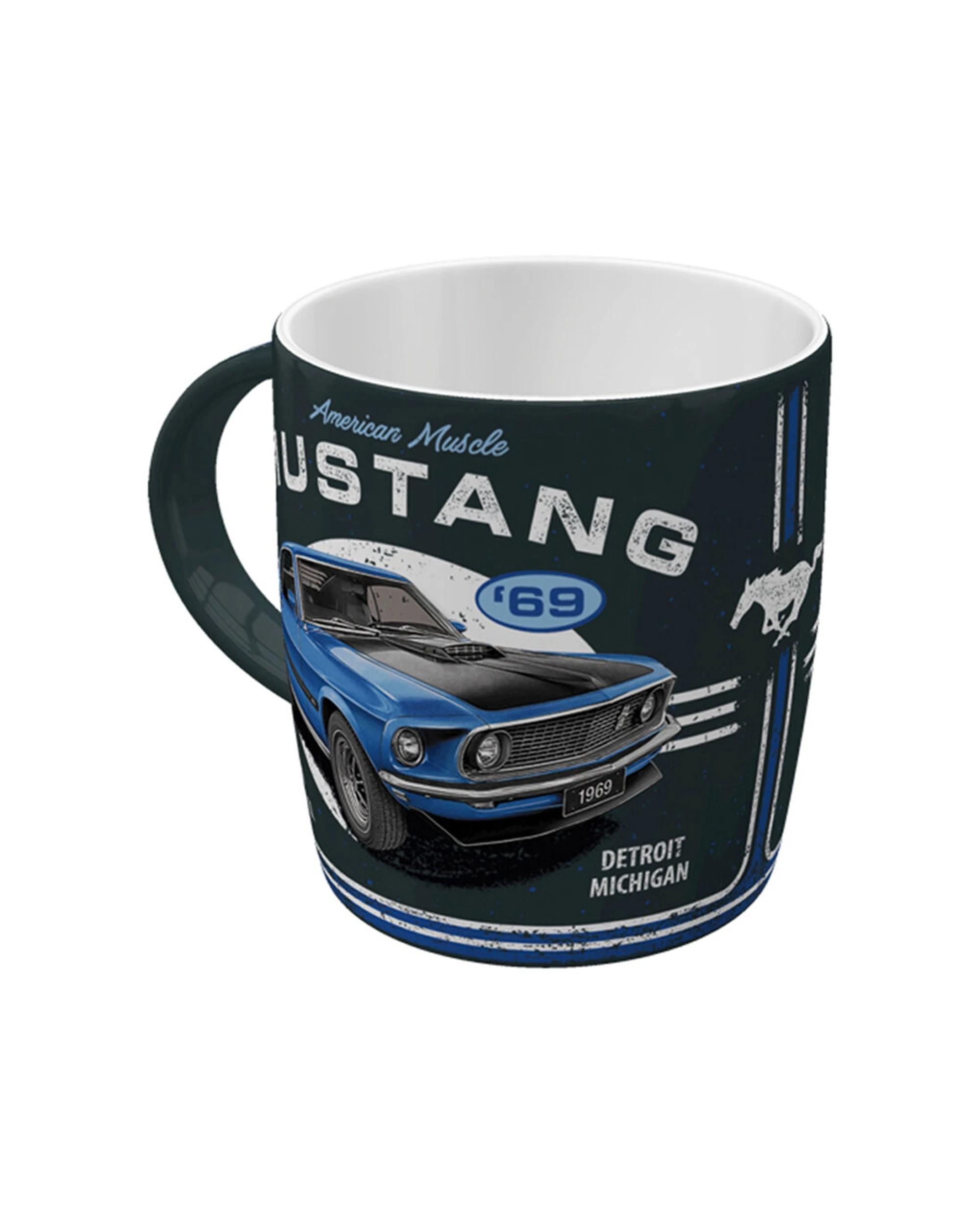 2 Nostalgic-Art 4PK Ceramic Mug 330ml Retro Design - Ford Mustang 1969 Mach 1 Blue - Blue, 2 of 6
