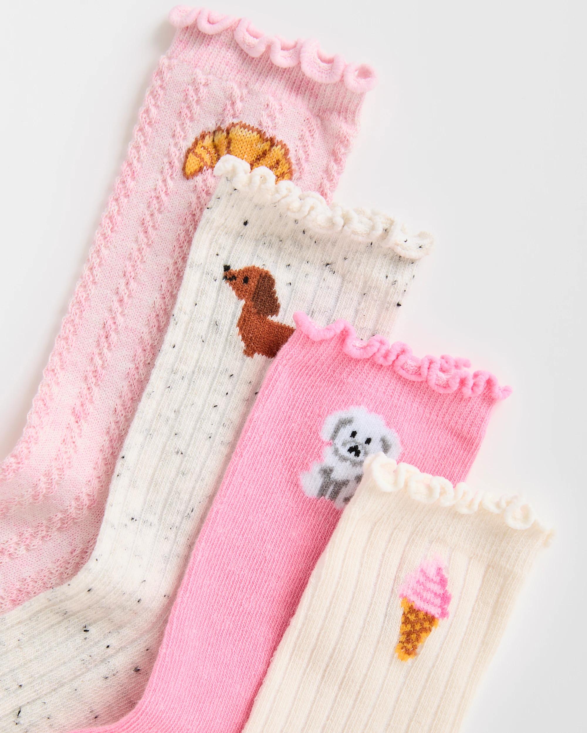 2 Maxx 4 Pack Big Girls Textured Crew Socks ICONS, 2 of 3