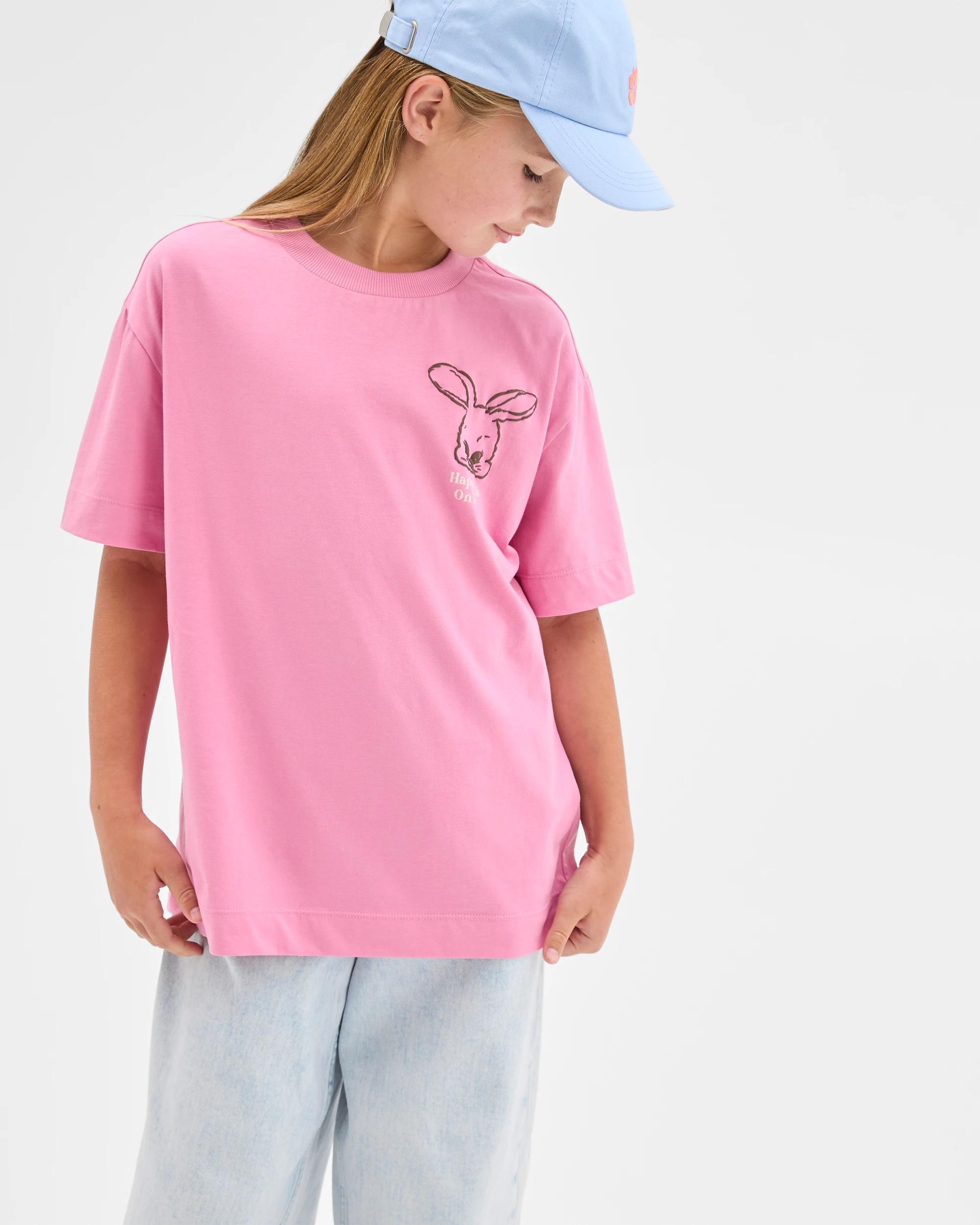 1 Target Kids Australian Cotton Longline Print T-Shirt BUNNY PINK, 1 of 7